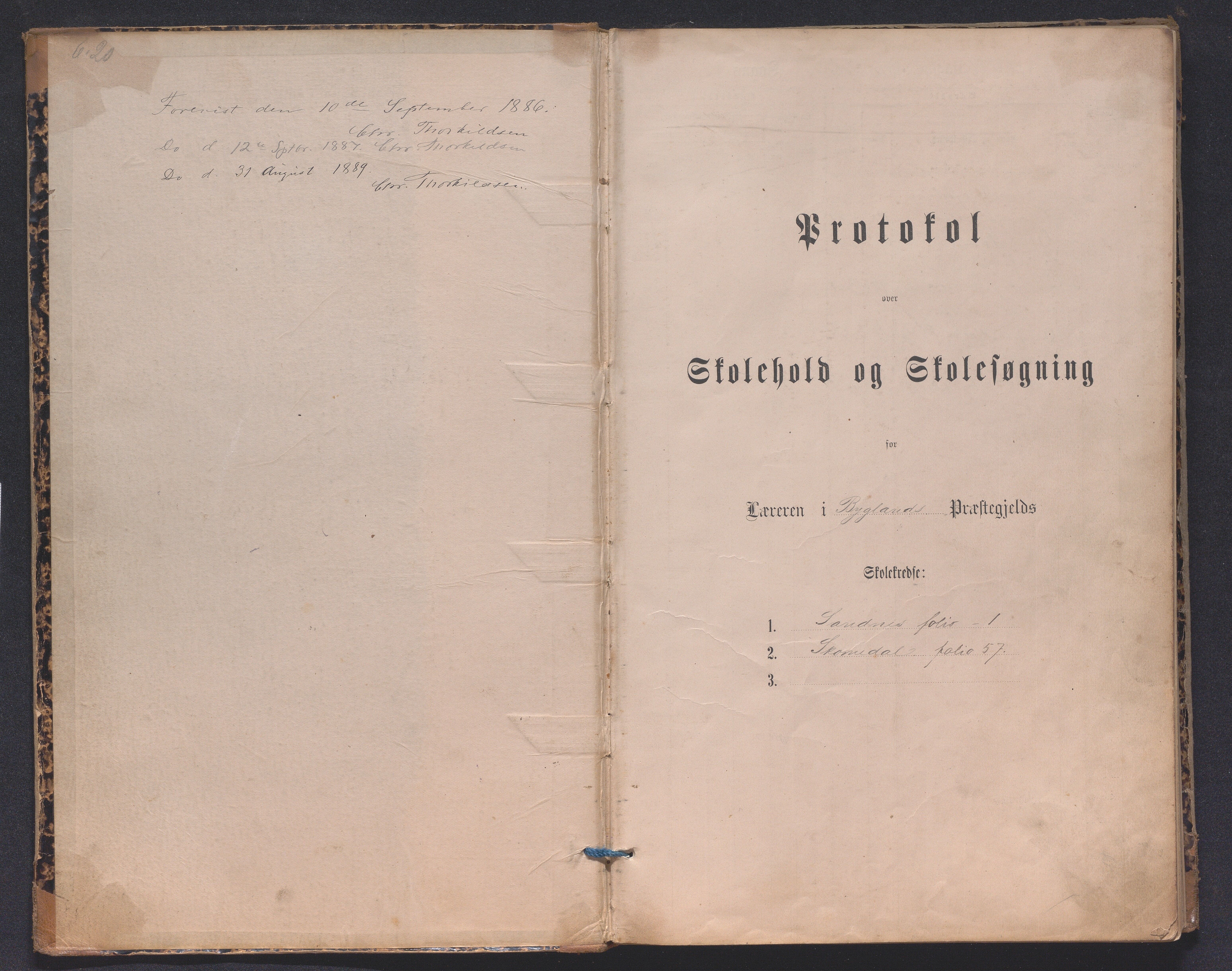 Bygland kommune, Skulekrinsar i Midt-Bygland, AAKS/KA0938-550b/F2/L0004: Karakterprotokoll Sandnes og Skomedal, 1886-1914