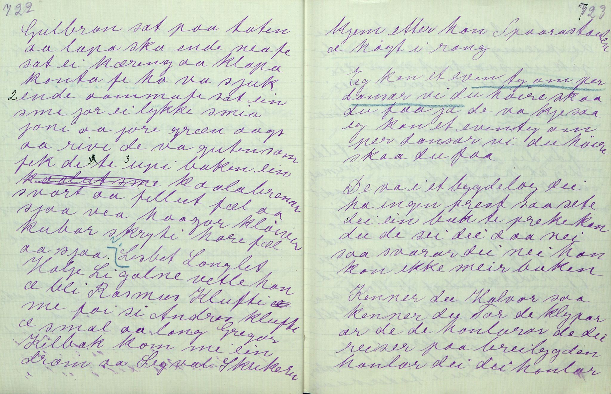 Rikard Berge, TEMU/TGM-A-1003/F/L0011/0011: 381-399 / 391 Oppskrifter av Gunnhild Kivle, 1918-1919, p. 722-723