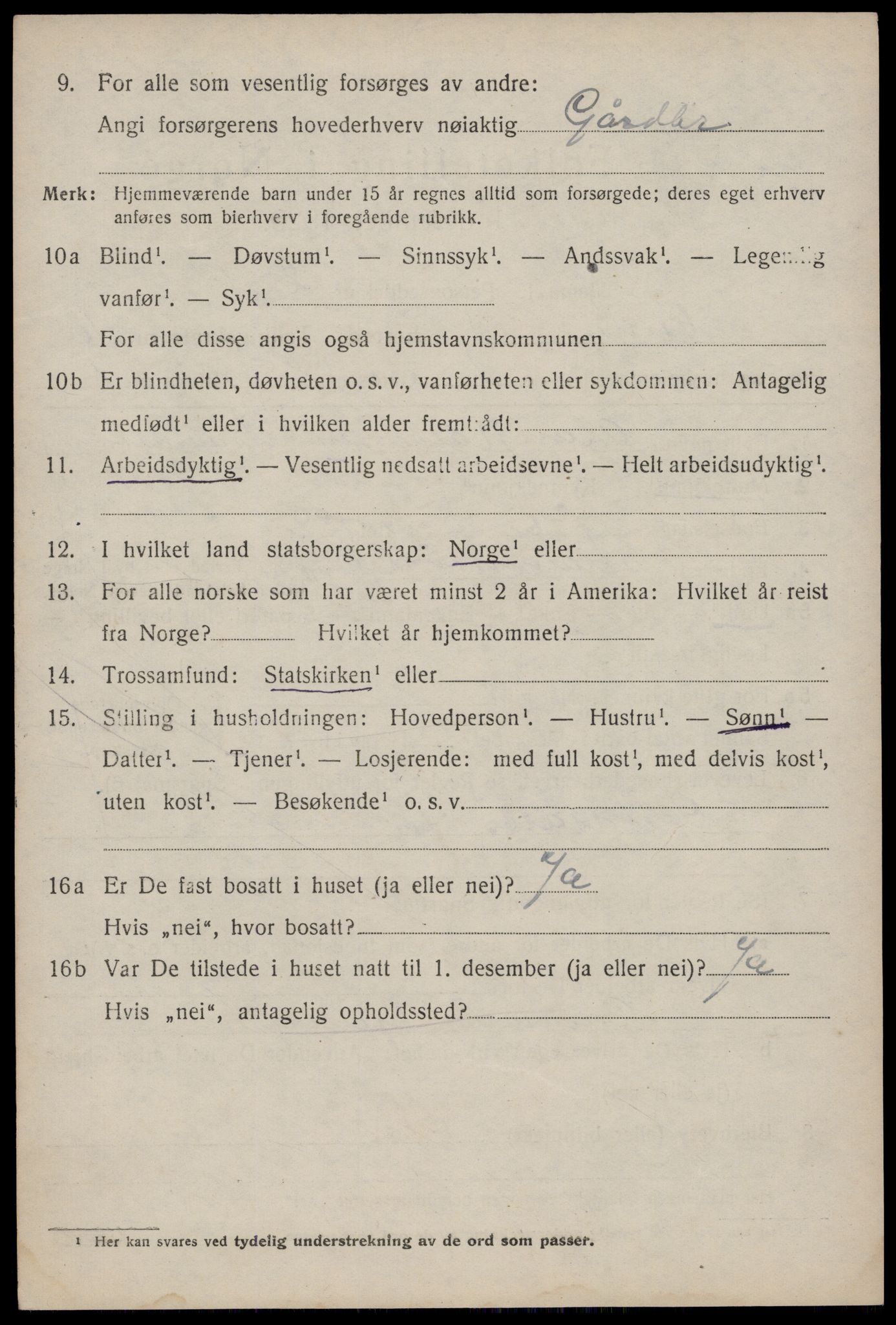 SAKO, 1920 census for Vinje, 1920, p. 2986