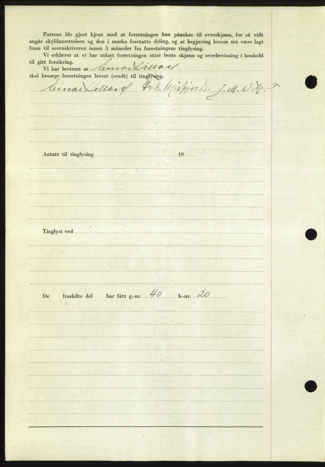 Romsdal sorenskriveri, SAT/A-4149/1/2/2C: Mortgage book no. A24, 1947-1947, Diary no: : 2335/1947