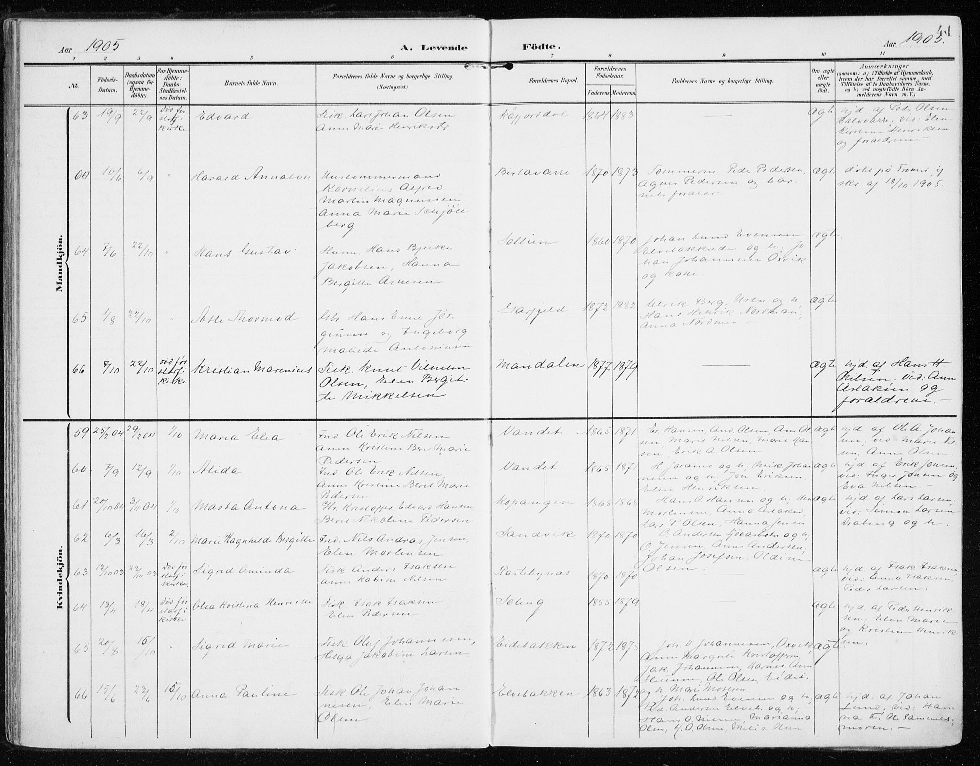 Lyngen sokneprestembete, AV/SATØ-S-1289/H/He/Hea/L0011kirke: Parish register (official) no. 11, 1903-1913, p. 41