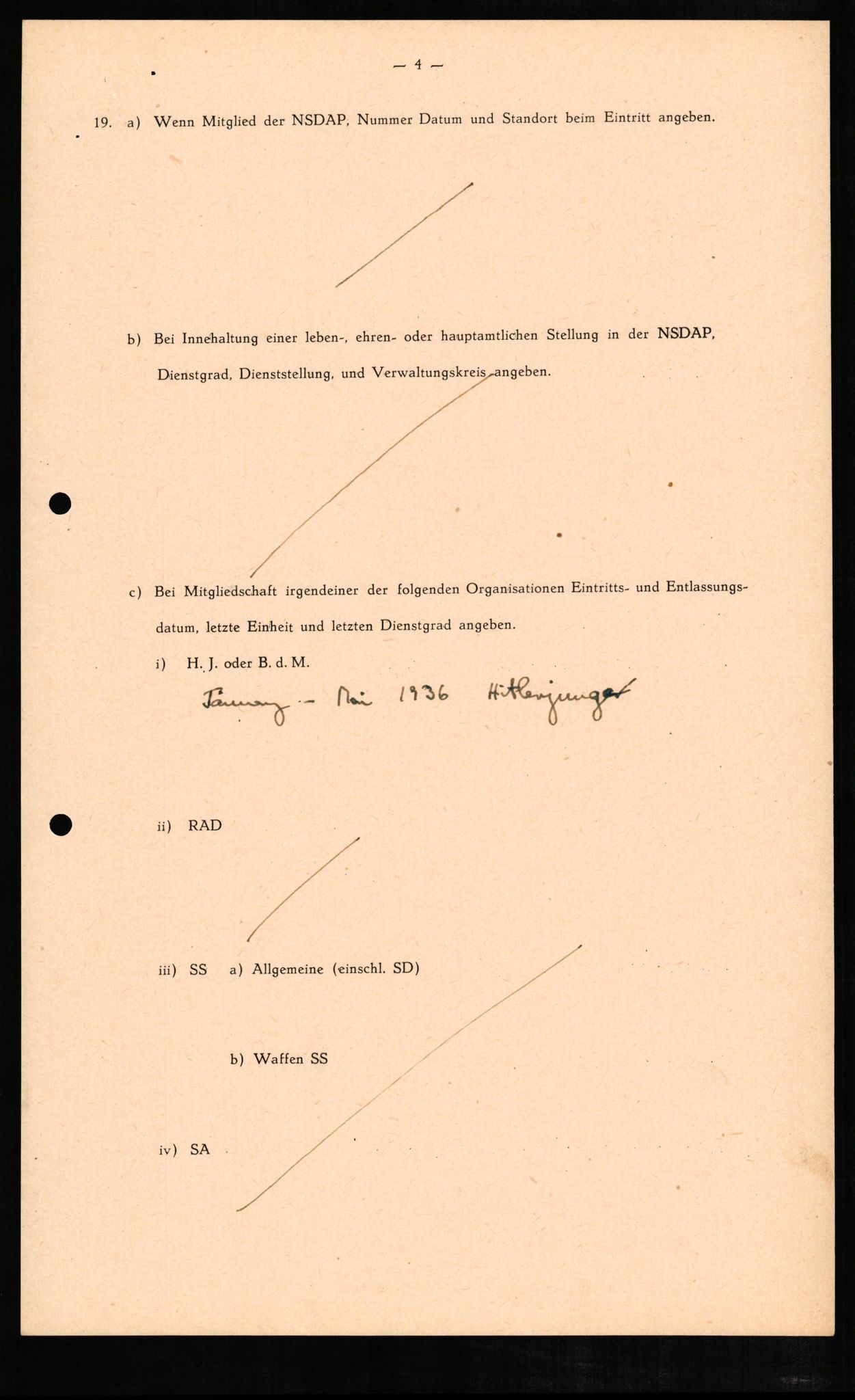 Forsvaret, Forsvarets overkommando II, RA/RAFA-3915/D/Db/L0008: CI Questionaires. Tyske okkupasjonsstyrker i Norge. Tyskere., 1945-1946, p. 100