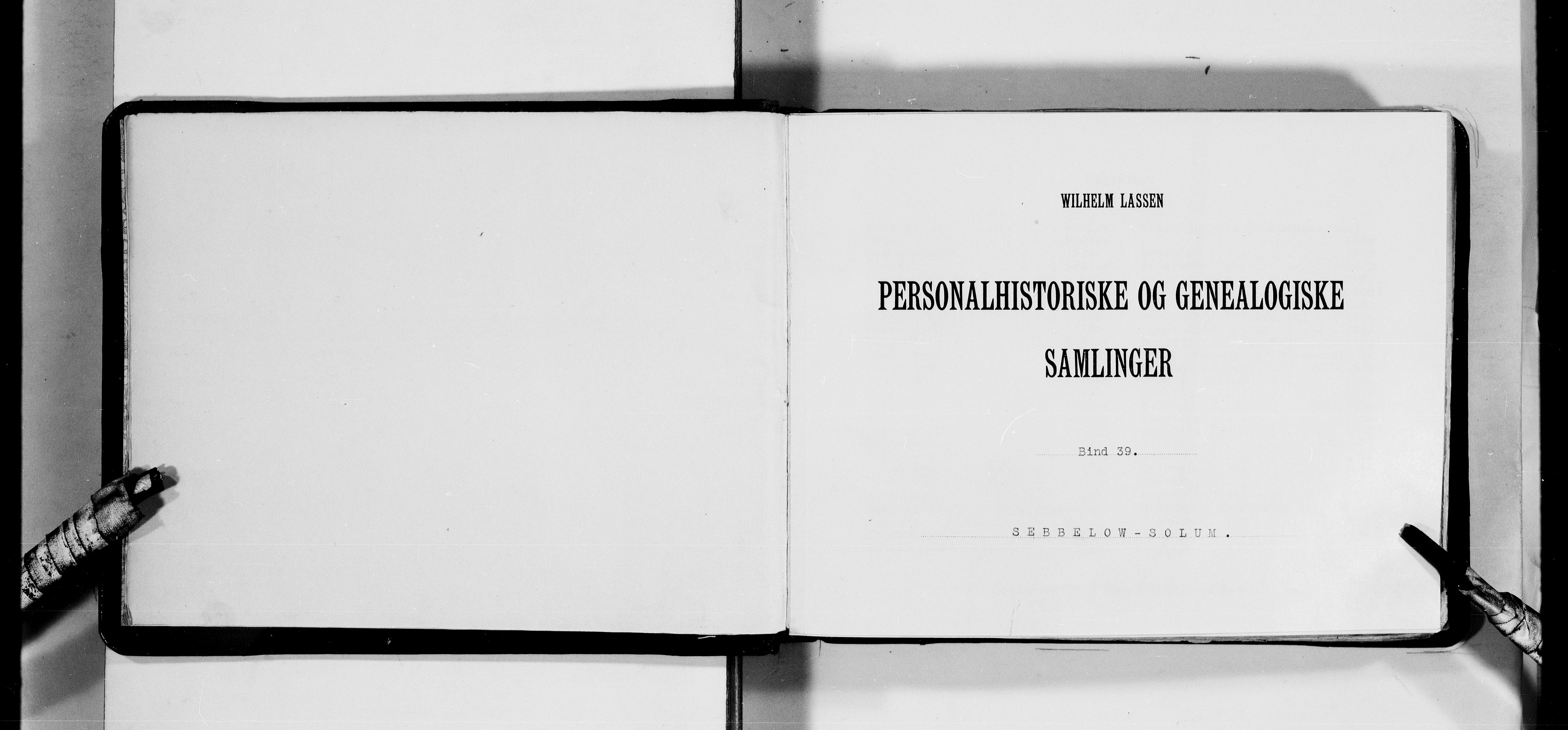 Lassens samlinger, AV/RA-PA-0051/F/Fa/L0039: Personalhistoriske og genealogiske opptegnelser: Sebbelow - Solum, 1500-1907