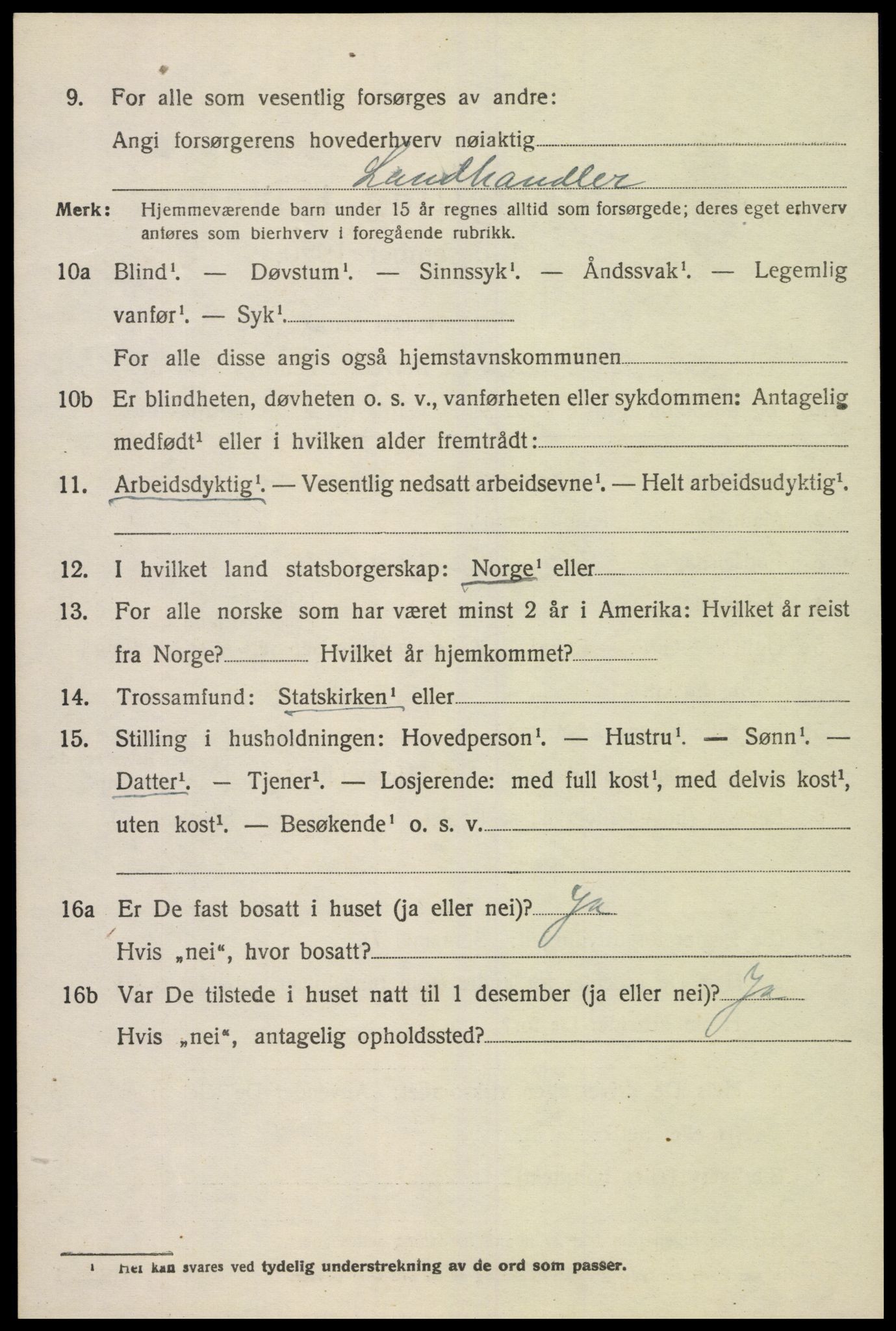 SAK, 1920 census for Sør-Audnedal, 1920, p. 5322