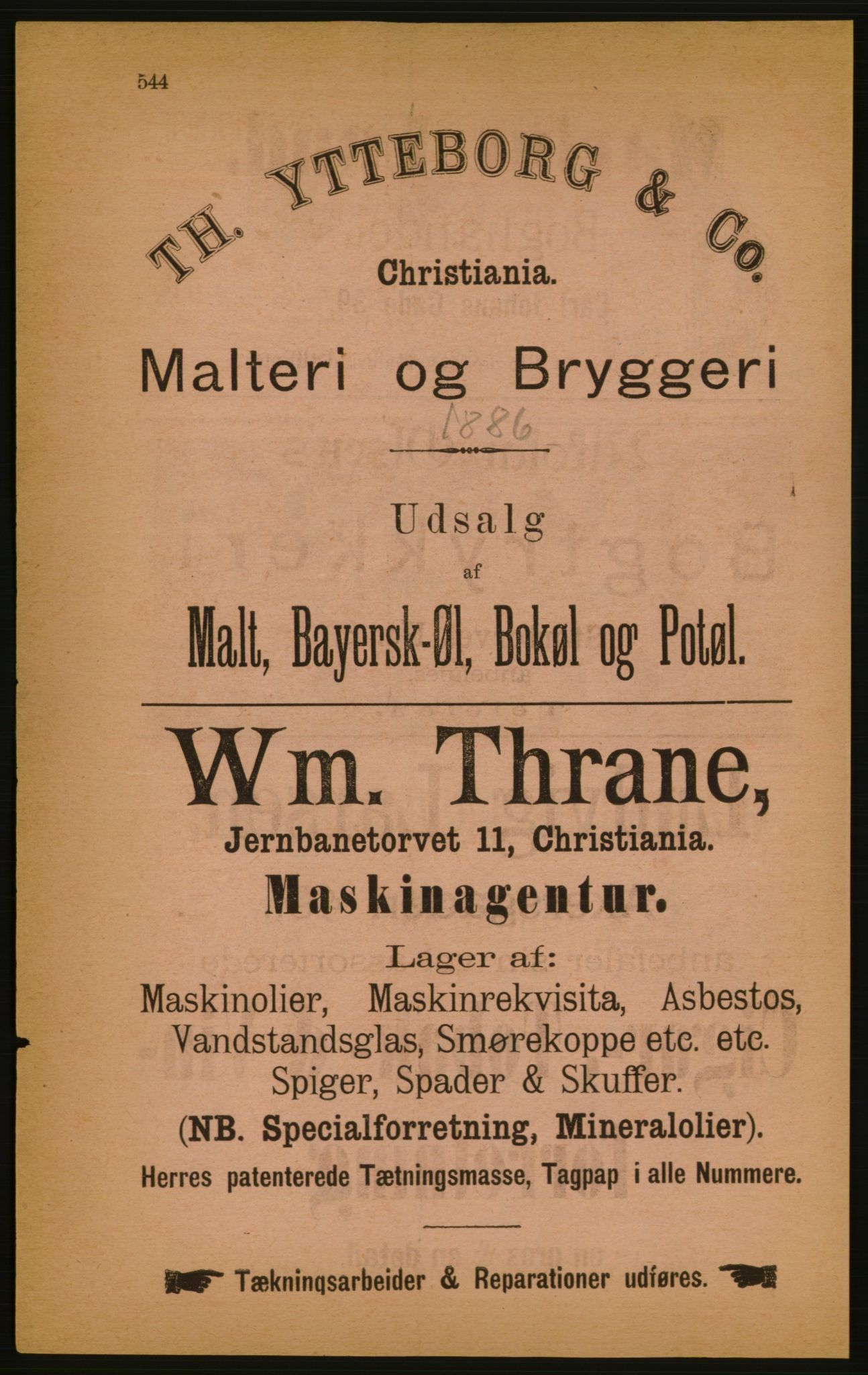 Kristiania/Oslo adressebok, PUBL/-, 1886, p. 544