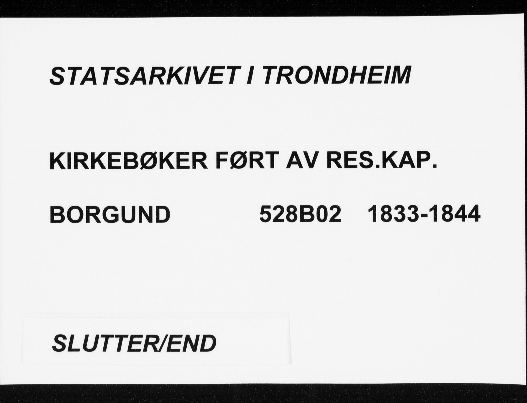 Ministerialprotokoller, klokkerbøker og fødselsregistre - Møre og Romsdal, SAT/A-1454/528/L0414: Curate's parish register no. 528B02, 1833-1844