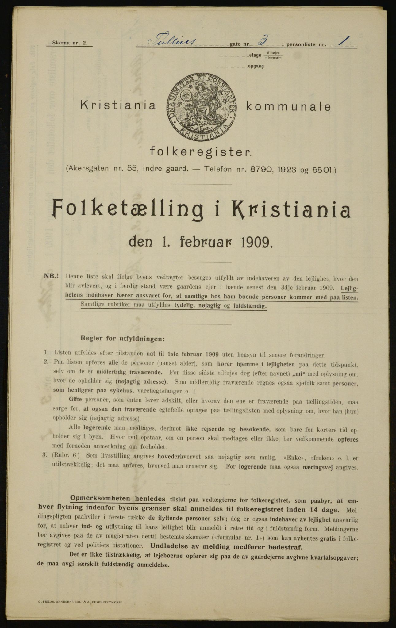 OBA, Municipal Census 1909 for Kristiania, 1909, p. 106396