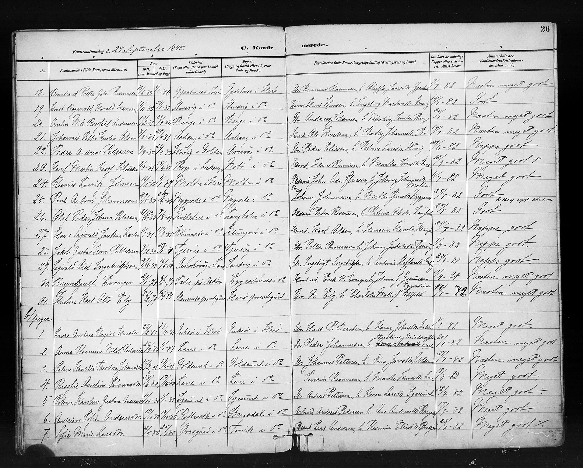 Ministerialprotokoller, klokkerbøker og fødselsregistre - Møre og Romsdal, AV/SAT-A-1454/507/L0074: Parish register (official) no. 507A09, 1894-1900, p. 26