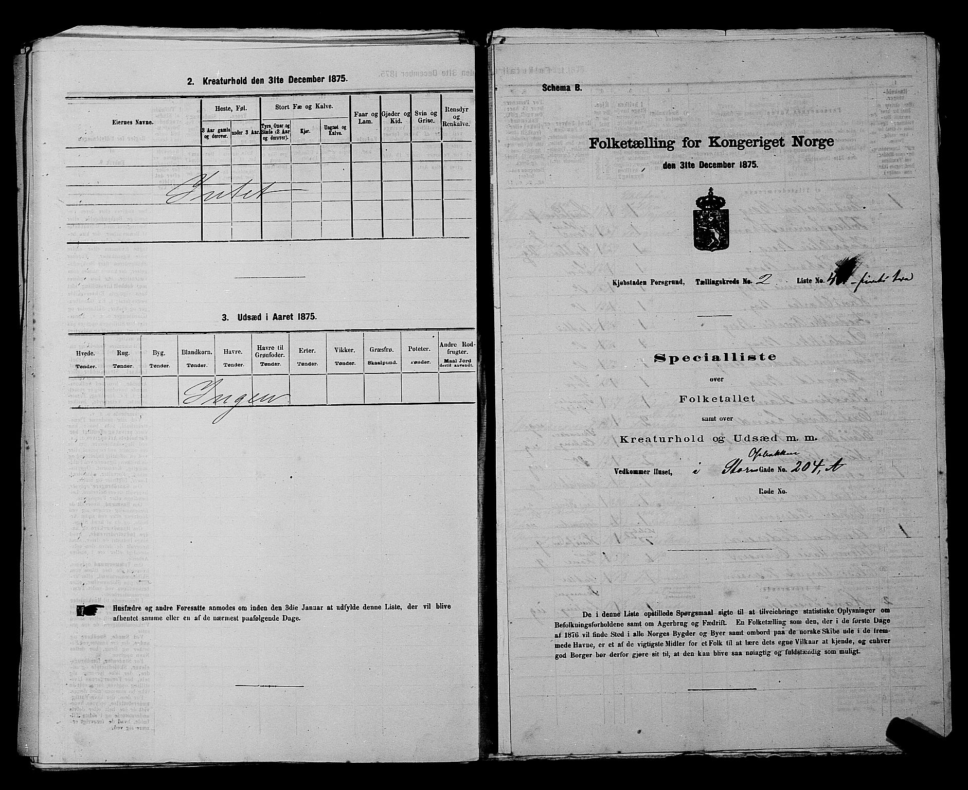 SAKO, 1875 census for 0805P Porsgrunn, 1875, p. 121