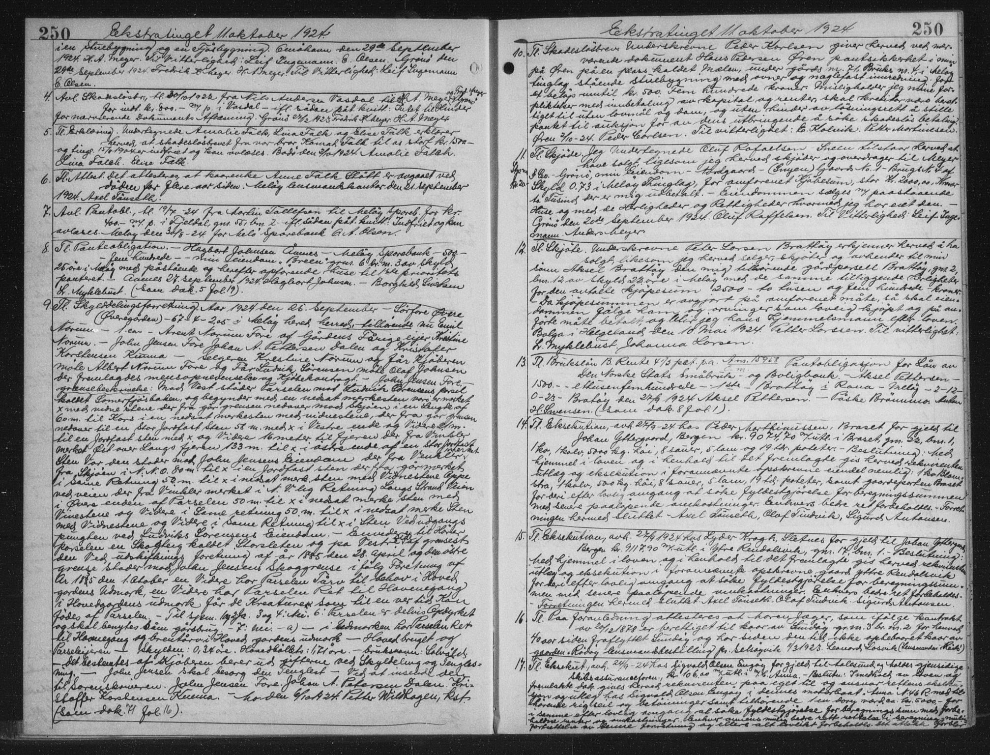 Rana sorenskriveri , AV/SAT-A-1108/1/2/2C/L0018: Mortgage book no. 18, 1923-1928, p. 250, Deed date: 11.10.1924