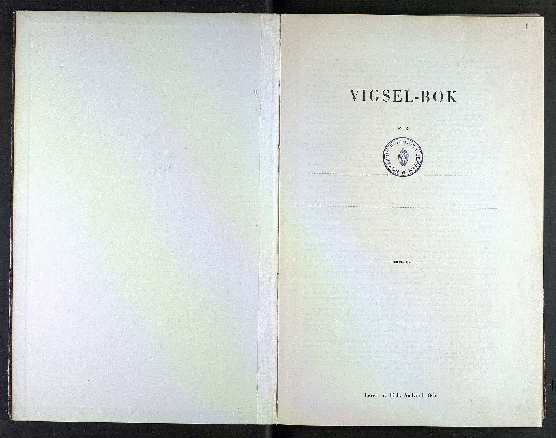 Byfogd og Byskriver i Bergen, SAB/A-3401/10/10F/L0021: Vielsesprotokoller, 1942, p. 1