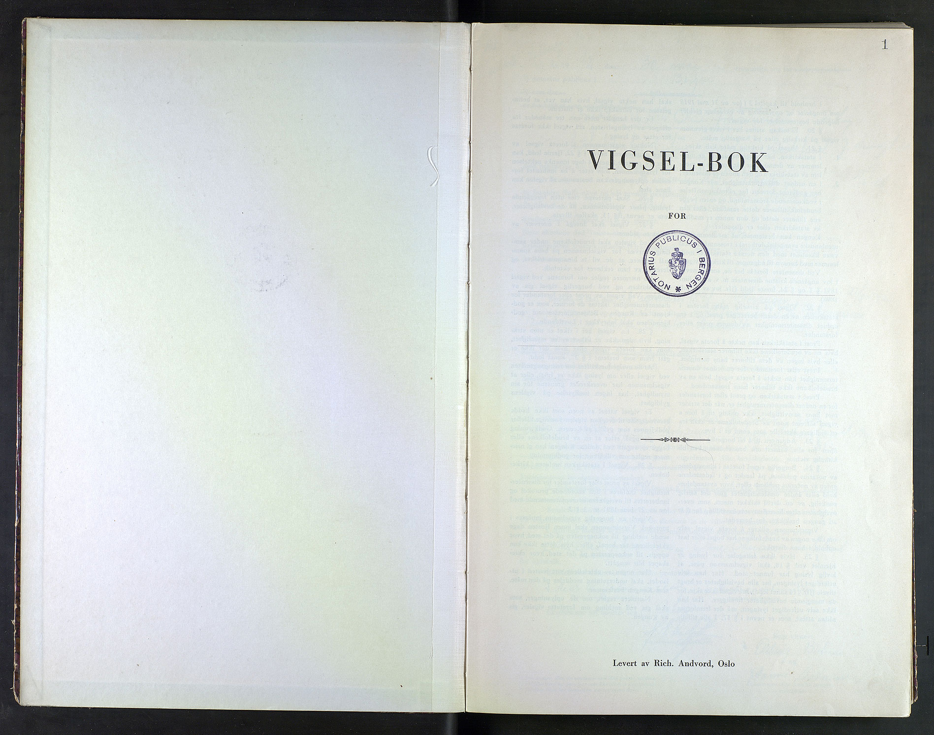 Byfogd og Byskriver i Bergen, AV/SAB-A-3401/10/10F/L0021: Vielsesprotokoller, 1942, p. 1