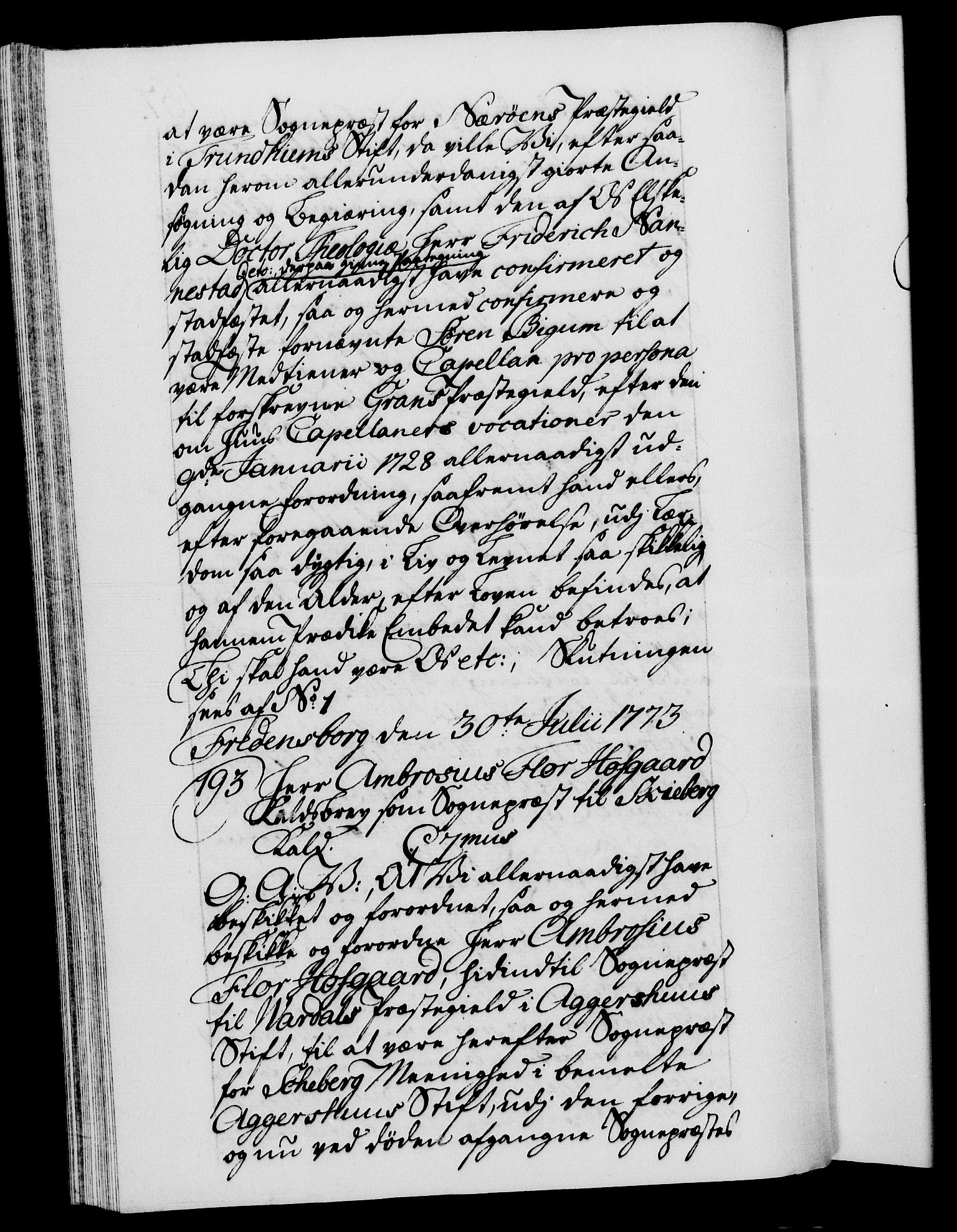 Danske Kanselli 1572-1799, AV/RA-EA-3023/F/Fc/Fca/Fcaa/L0046: Norske registre, 1773-1775, p. 167b