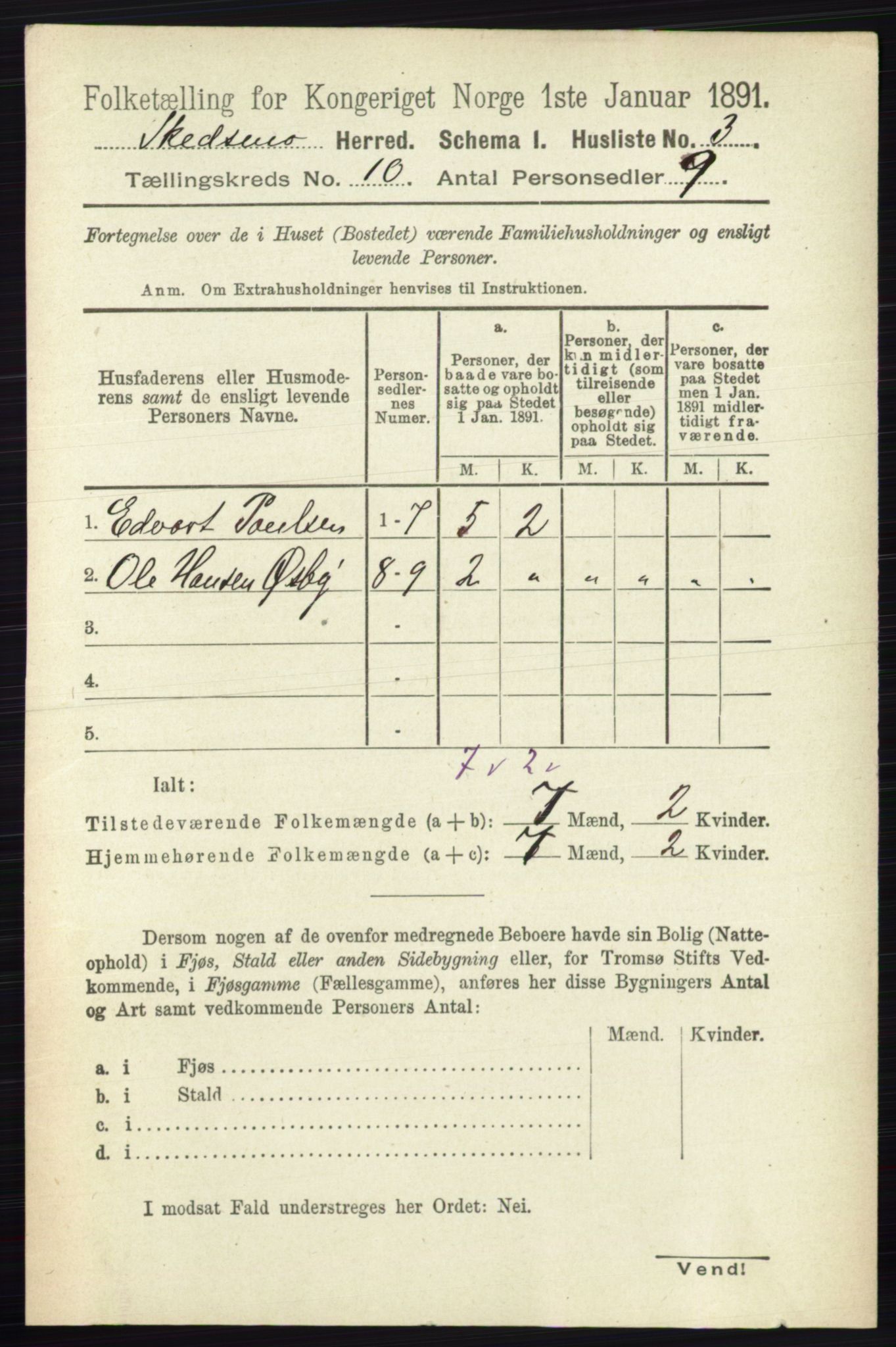 RA, 1891 census for 0231 Skedsmo, 1891, p. 5737