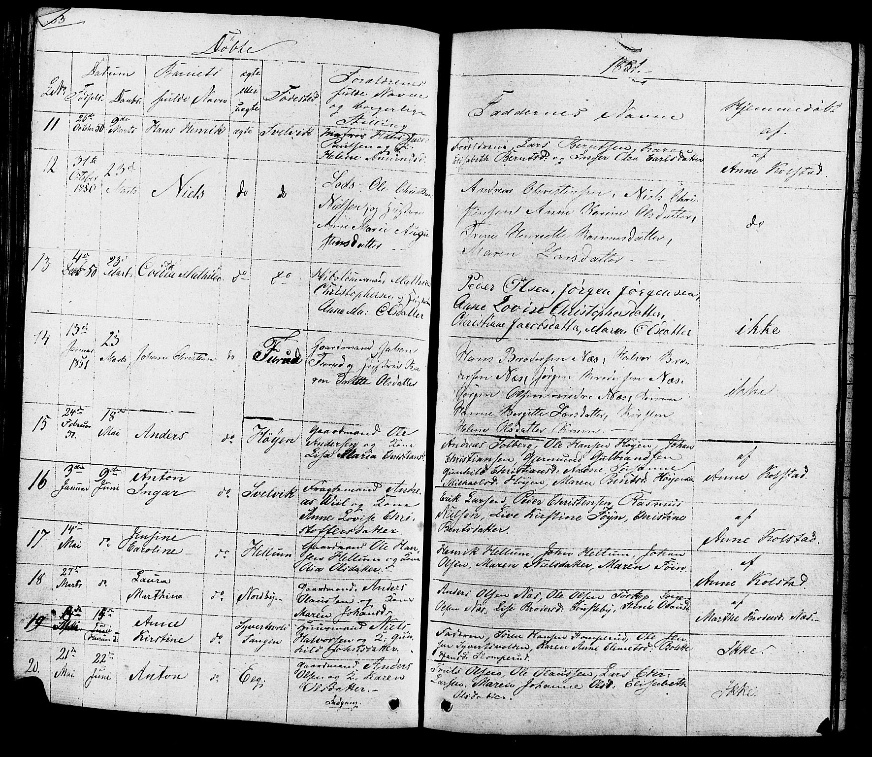 Hurum kirkebøker, AV/SAKO-A-229/G/Ga/L0002: Parish register (copy) no. I 2, 1827-1857, p. 183