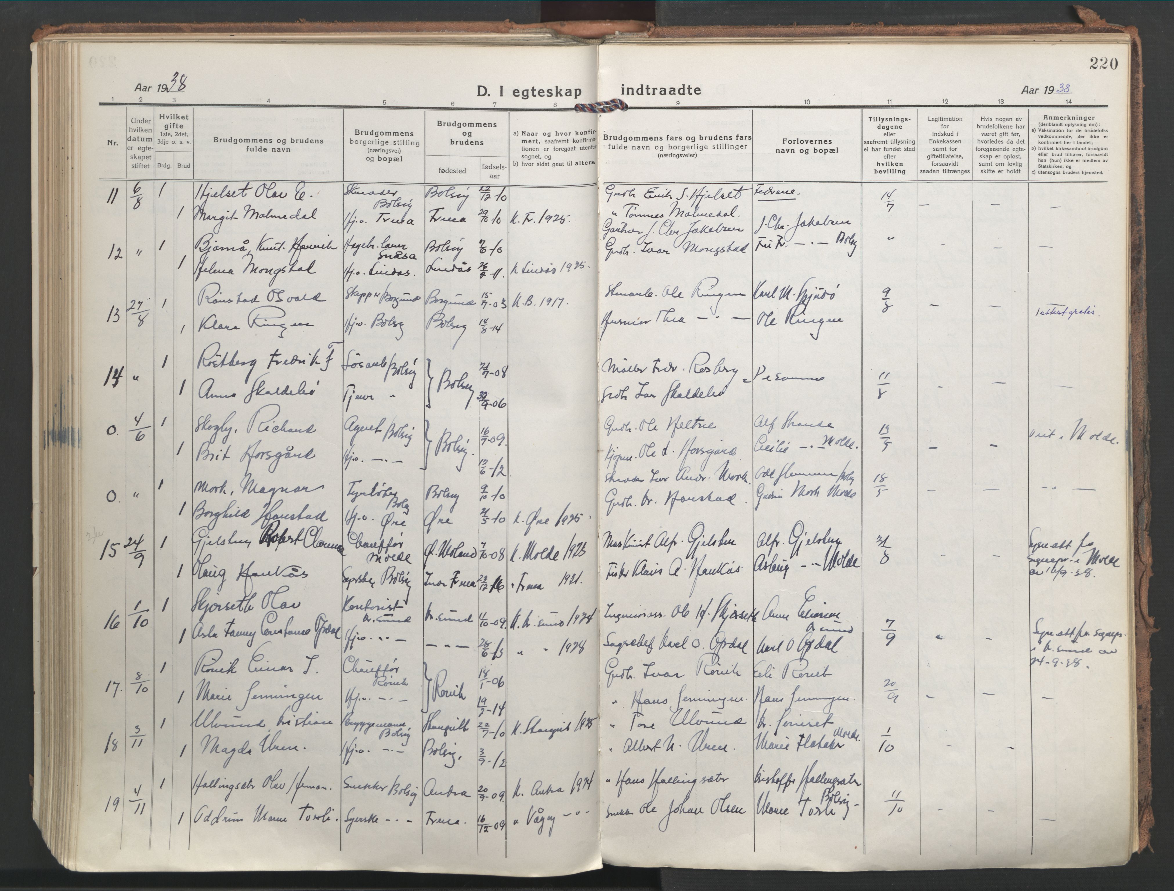 Ministerialprotokoller, klokkerbøker og fødselsregistre - Møre og Romsdal, AV/SAT-A-1454/555/L0659: Parish register (official) no. 555A10, 1917-1971, p. 220