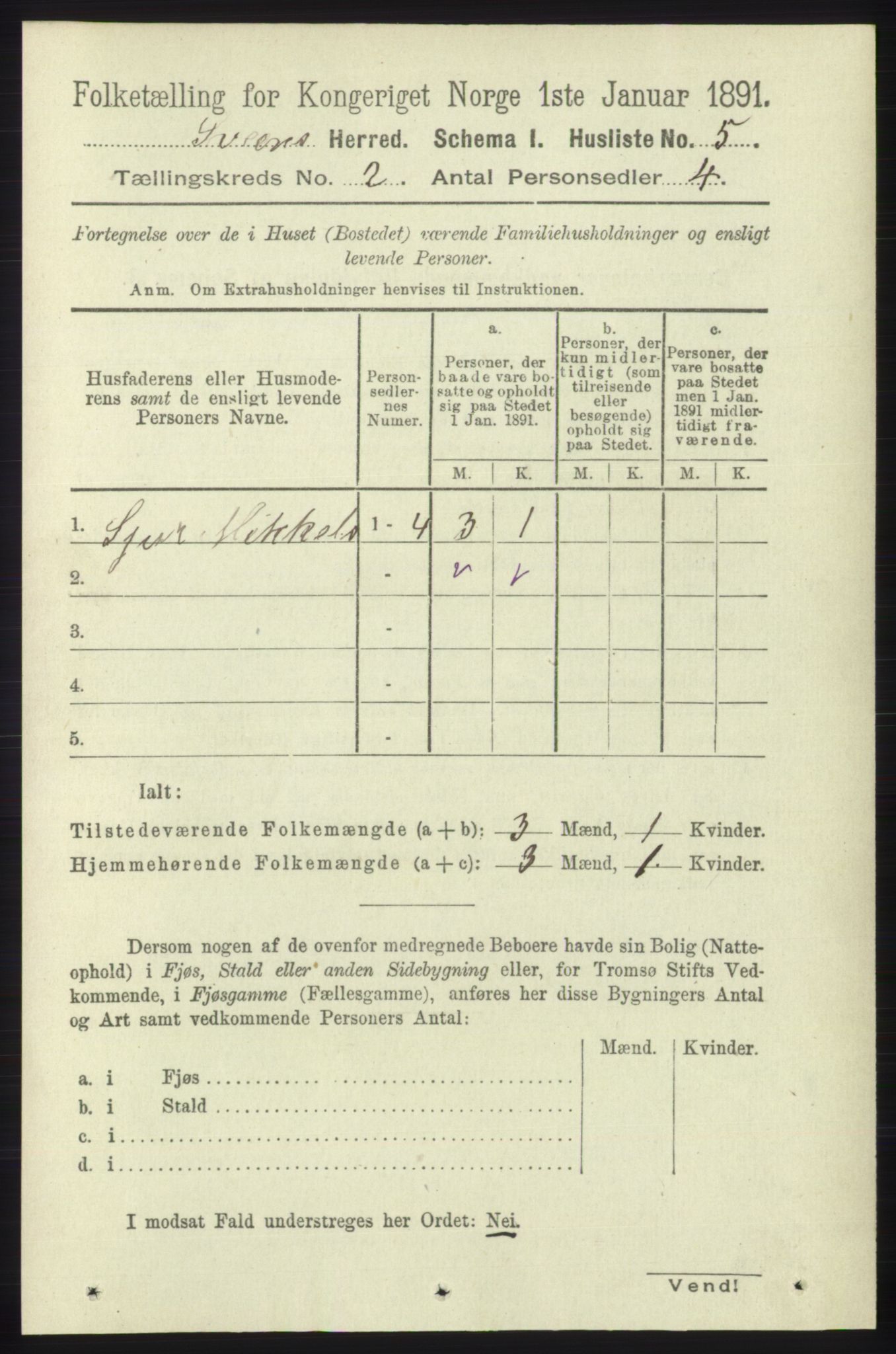 RA, 1891 census for 1216 Sveio, 1891, p. 469