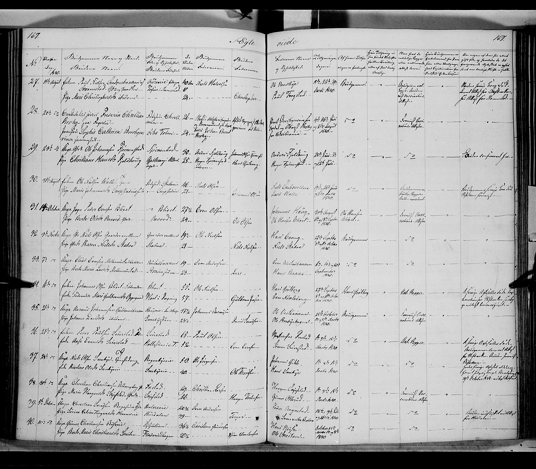 Østre Toten prestekontor, SAH/PREST-104/H/Ha/Haa/L0002: Parish register (official) no. 2, 1840-1847, p. 167