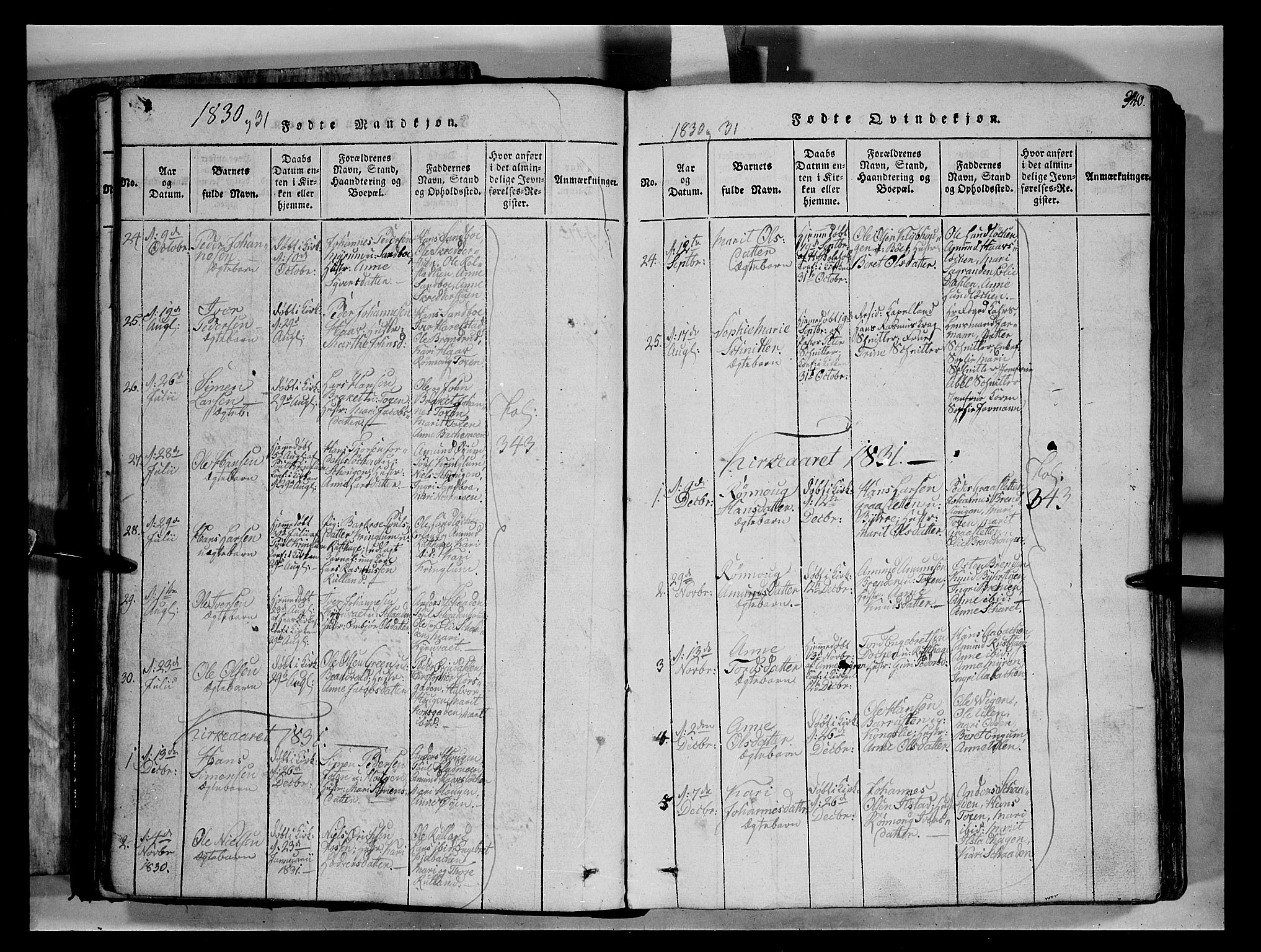 Fron prestekontor, SAH/PREST-078/H/Ha/Hab/L0004: Parish register (copy) no. 4, 1816-1850, p. 40