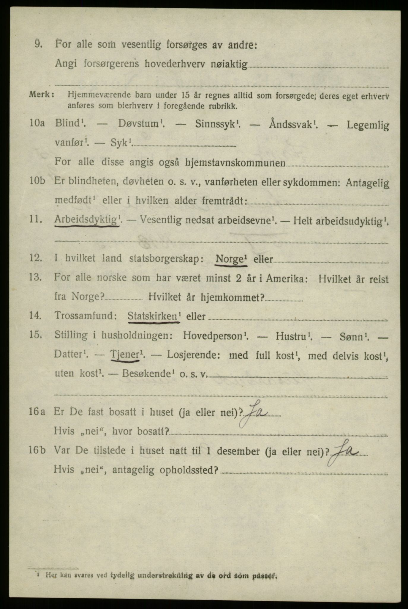 SAB, 1920 census for Innvik, 1920, p. 6124