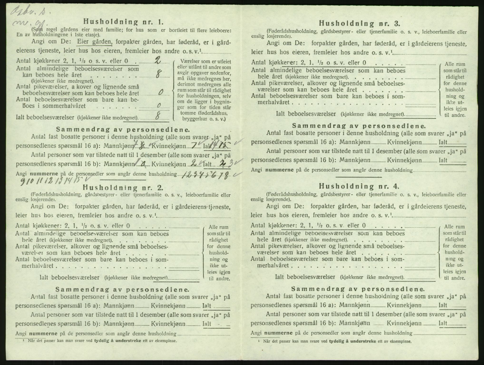 SAKO, 1920 census for Tjølling, 1920, p. 1060