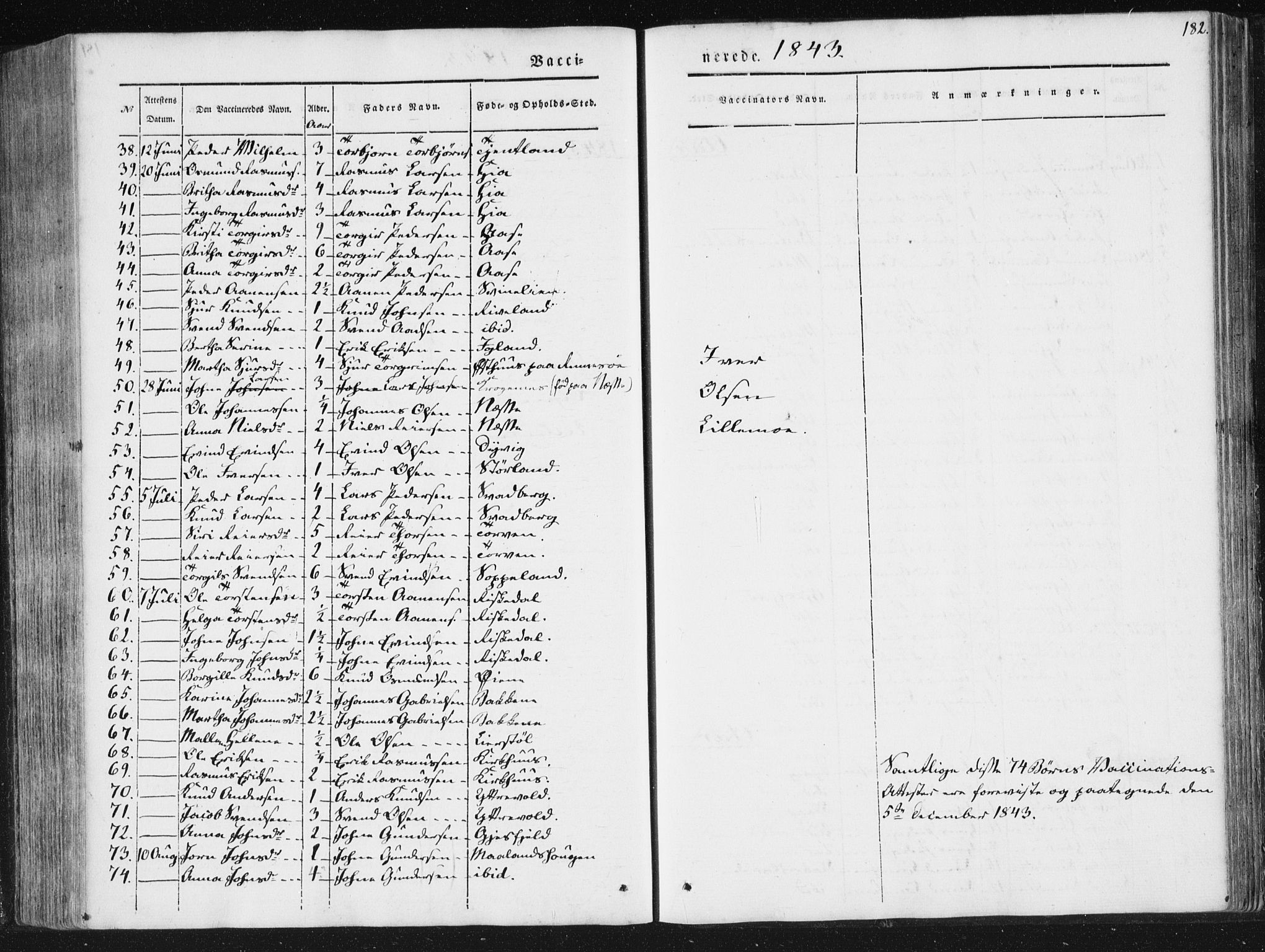 Hjelmeland sokneprestkontor, AV/SAST-A-101843/01/IV/L0008: Parish register (official) no. A 8, 1842-1861, p. 182