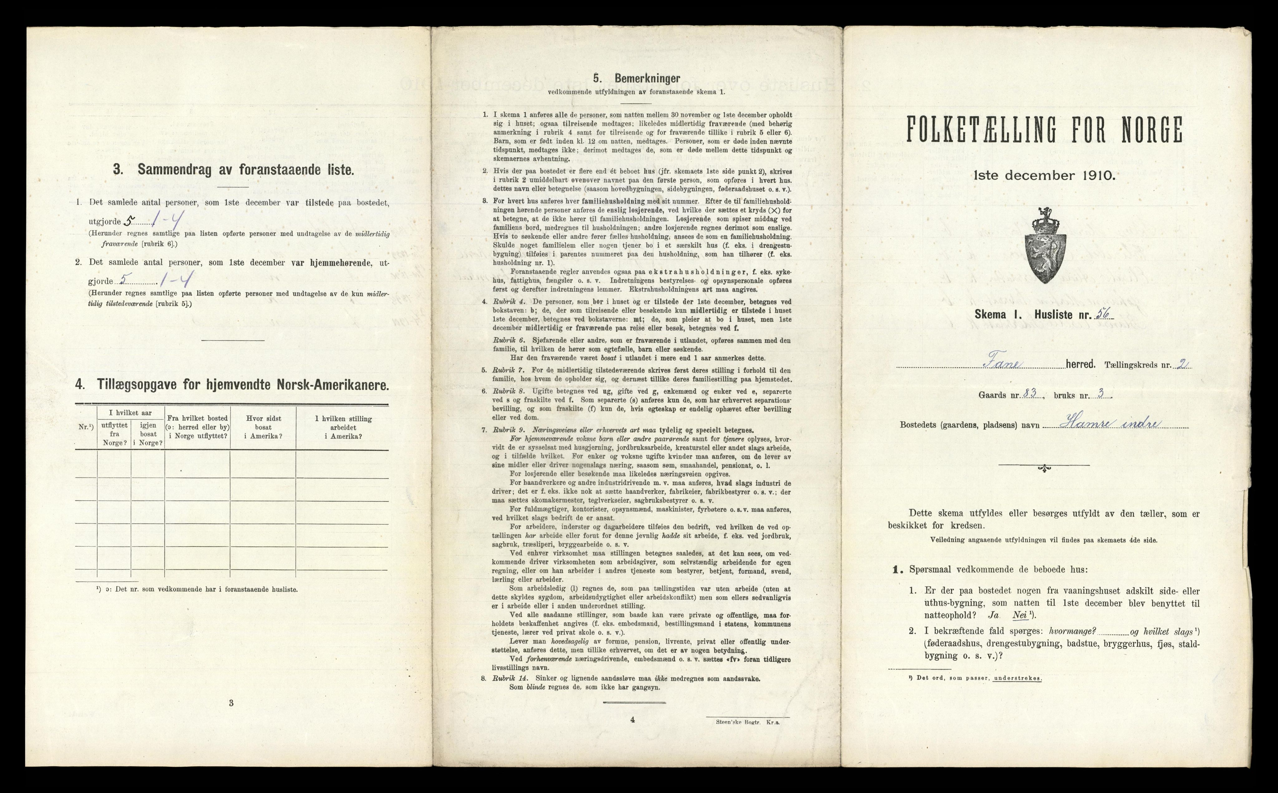 RA, 1910 census for Fana, 1910, p. 237