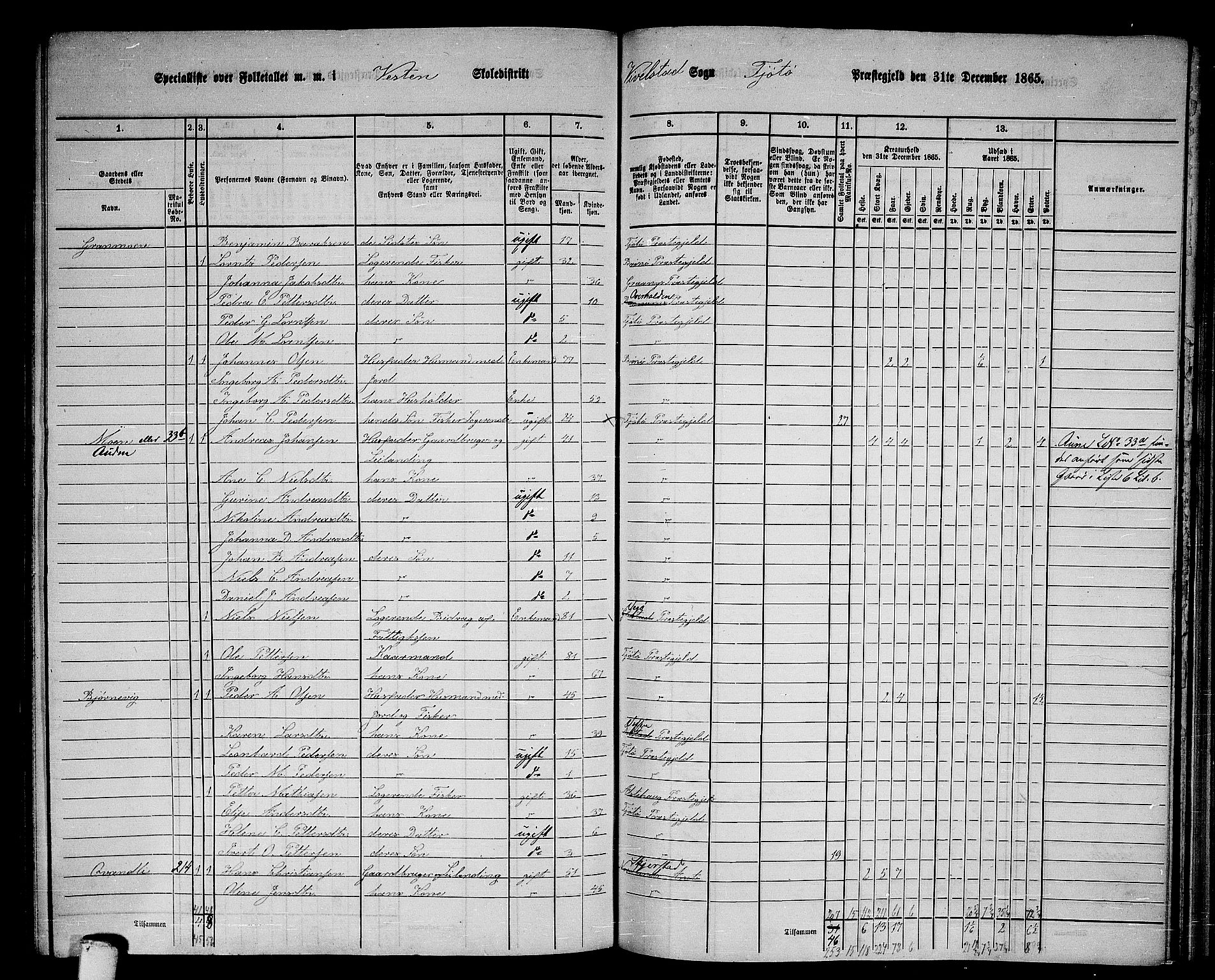 RA, 1865 census for Tjøtta, 1865, p. 119