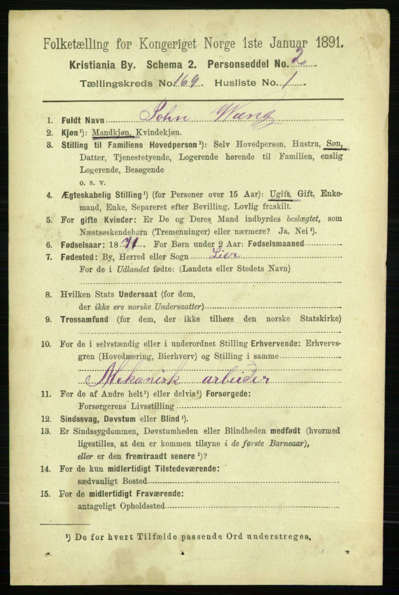 RA, 1891 census for 0301 Kristiania, 1891, p. 98899