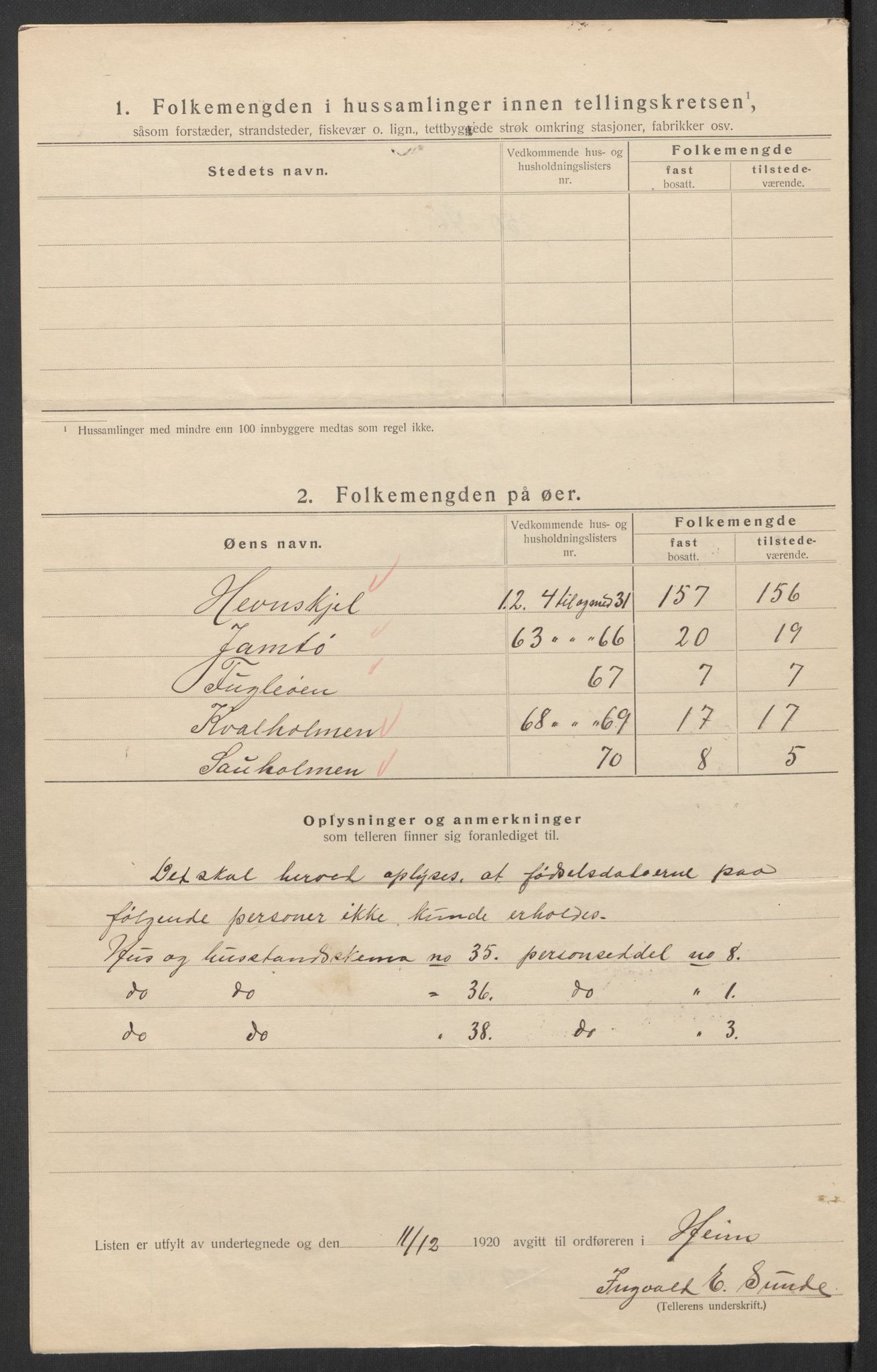 SAT, 1920 census for Heim, 1920, p. 12