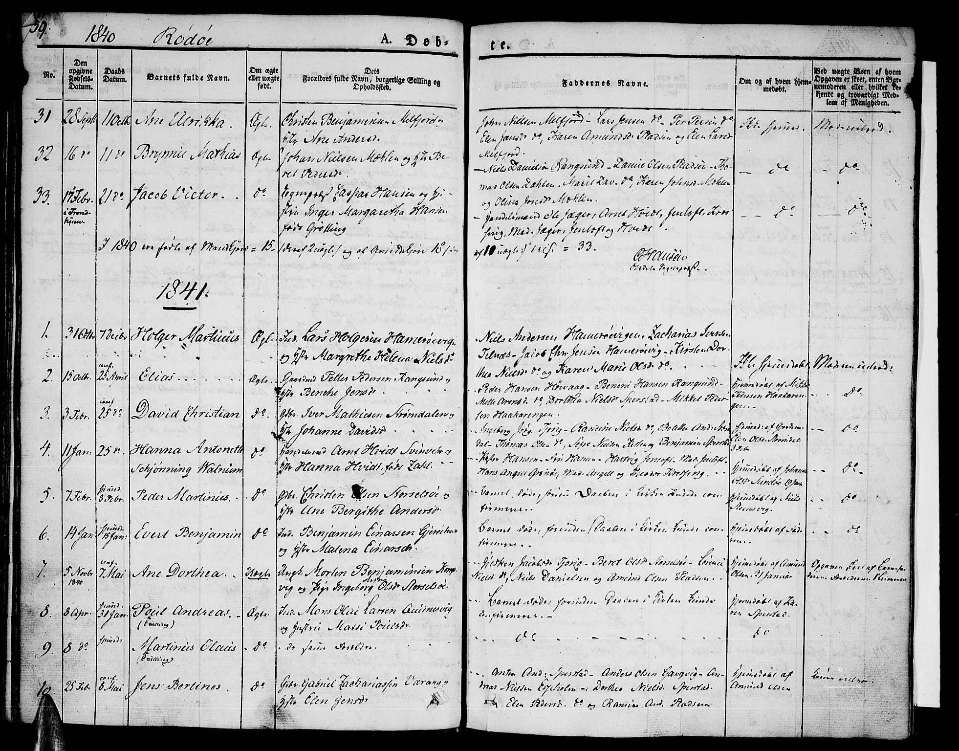 Ministerialprotokoller, klokkerbøker og fødselsregistre - Nordland, SAT/A-1459/841/L0598: Parish register (official) no. 841A06 /1, 1825-1844, p. 59