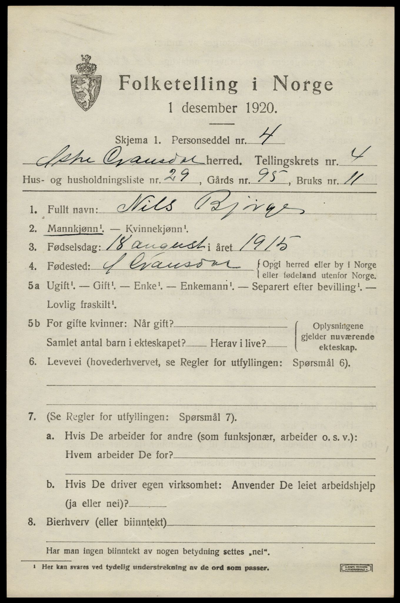 SAH, 1920 census for Østre Gausdal, 1920, p. 2684