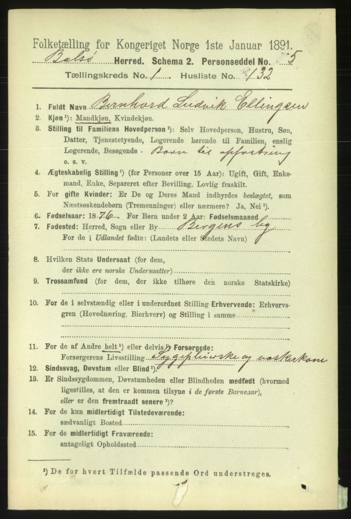 RA, 1891 census for 1544 Bolsøy, 1891, p. 842