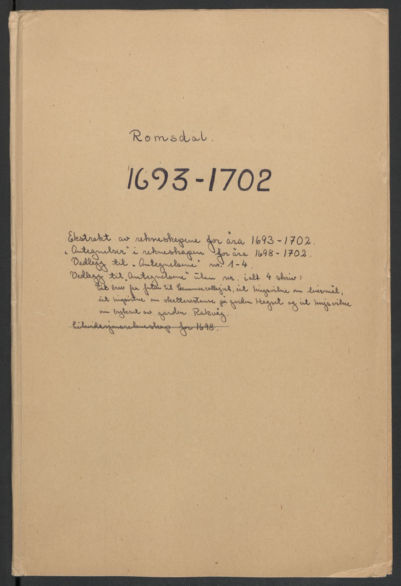 Rentekammeret inntil 1814, Reviderte regnskaper, Fogderegnskap, RA/EA-4092/R55/L3655: Fogderegnskap Romsdal, 1701-1702, p. 337