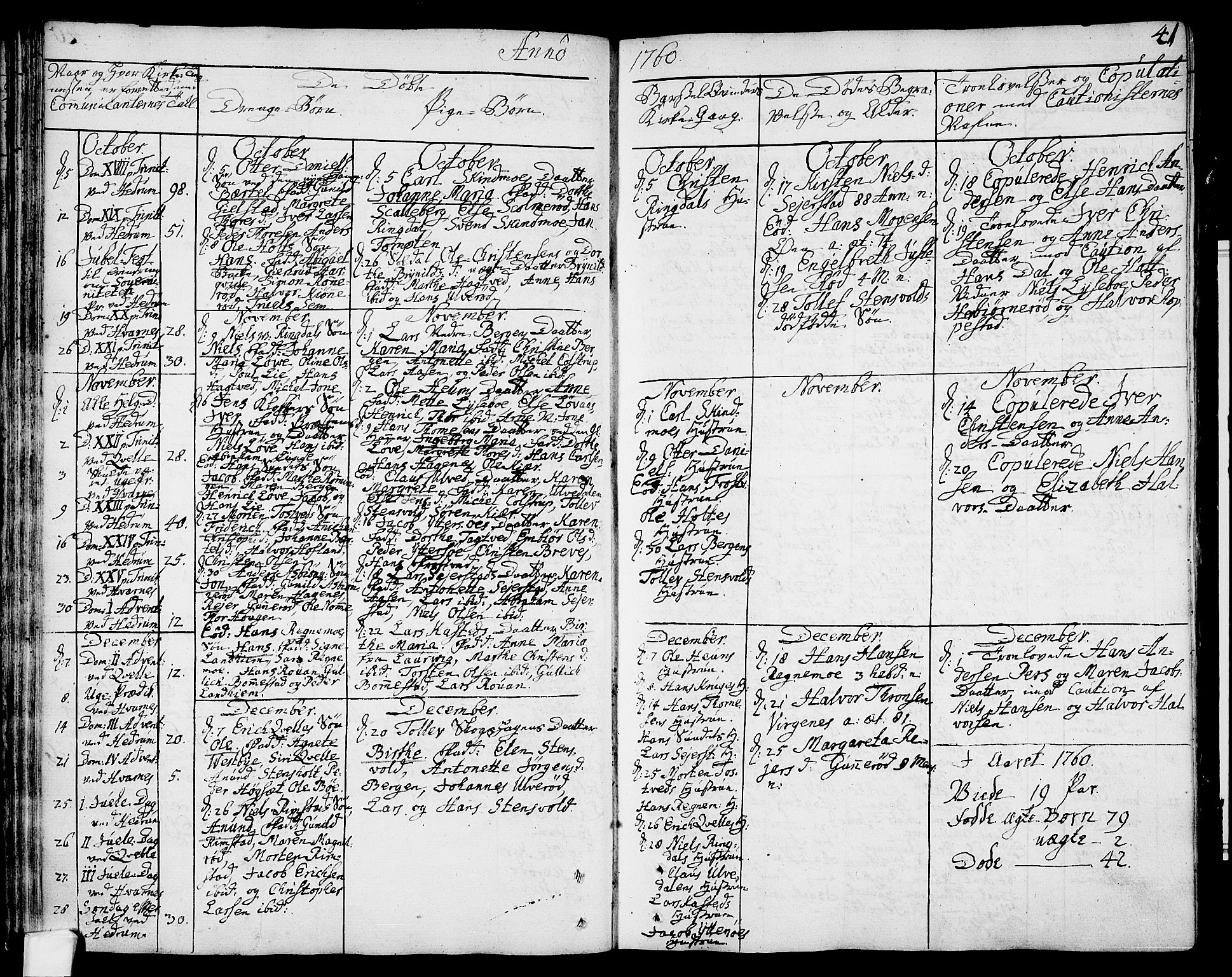 Hedrum kirkebøker, SAKO/A-344/F/Fa/L0001: Parish register (official) no. I 1, 1751-1785, p. 41