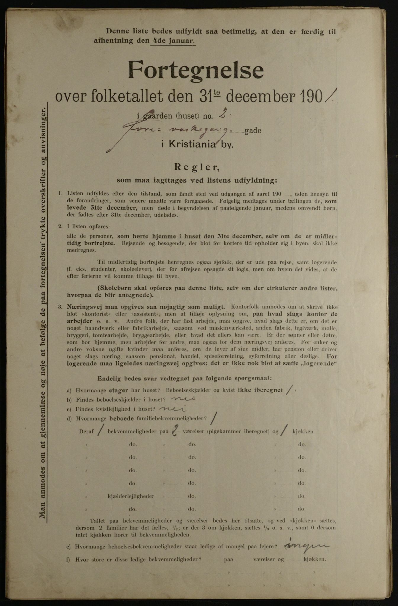 OBA, Municipal Census 1901 for Kristiania, 1901, p. 19786