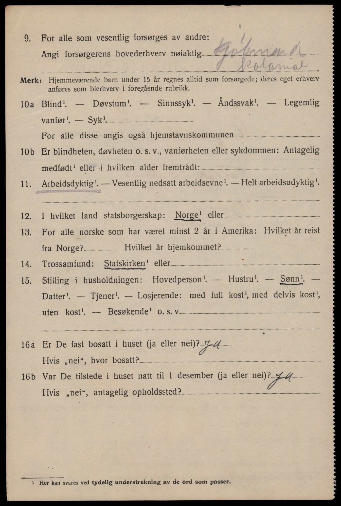 SAST, 1920 census for Haugesund, 1920, p. 45310