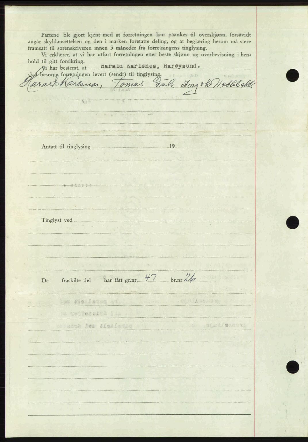 Romsdal sorenskriveri, AV/SAT-A-4149/1/2/2C: Mortgage book no. A20, 1946-1946, Diary no: : 1453/1946