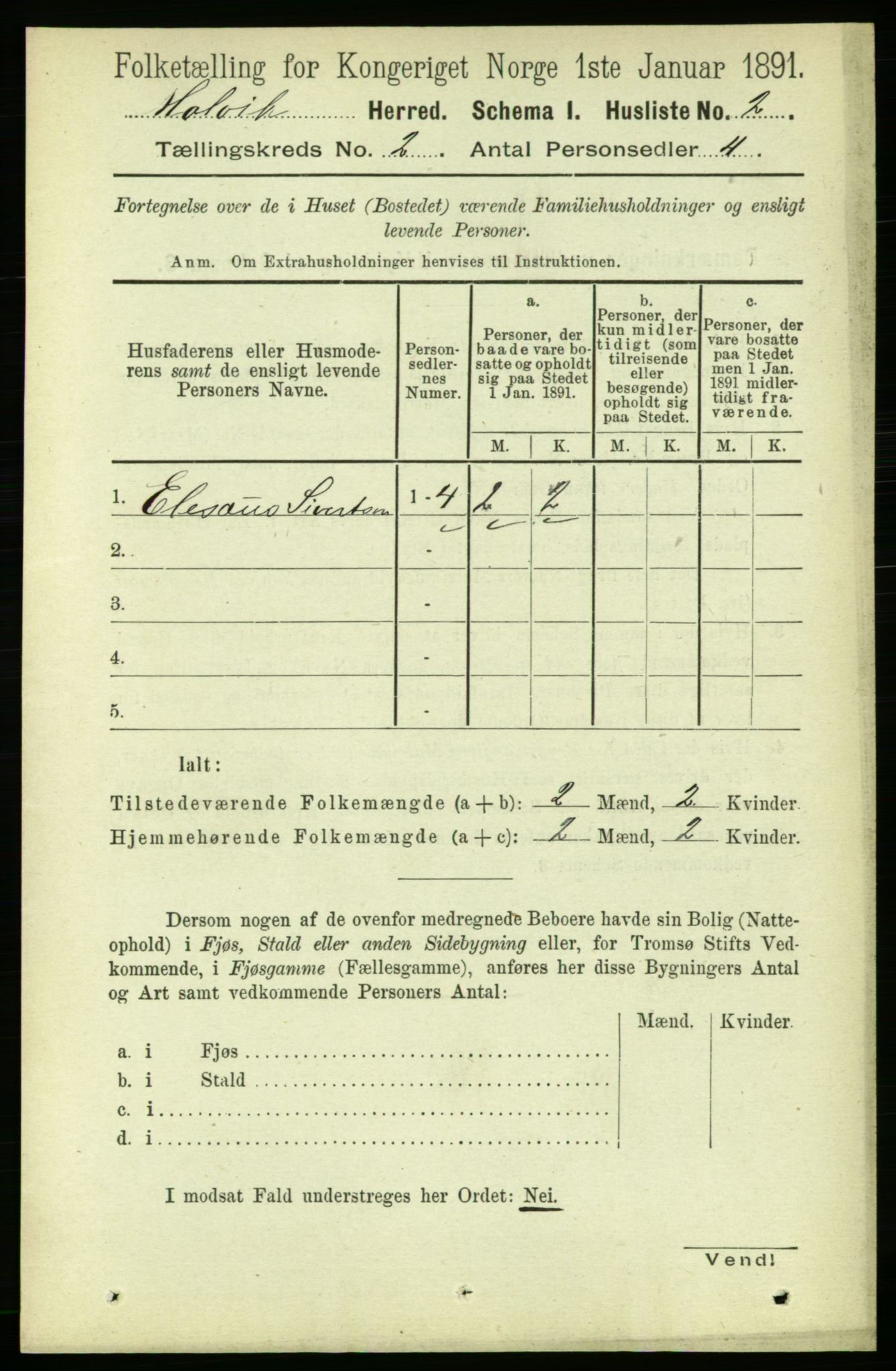 RA, 1891 census for 1663 Malvik, 1891, p. 657