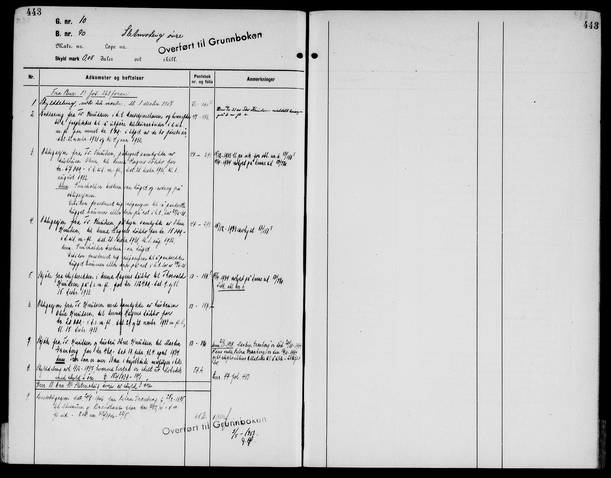 Sør-Østerdal sorenskriveri, AV/SAH-TING-018/H/Ha/Haa/L0019: Mortgage register no. 1, 1922-1954, p. 443