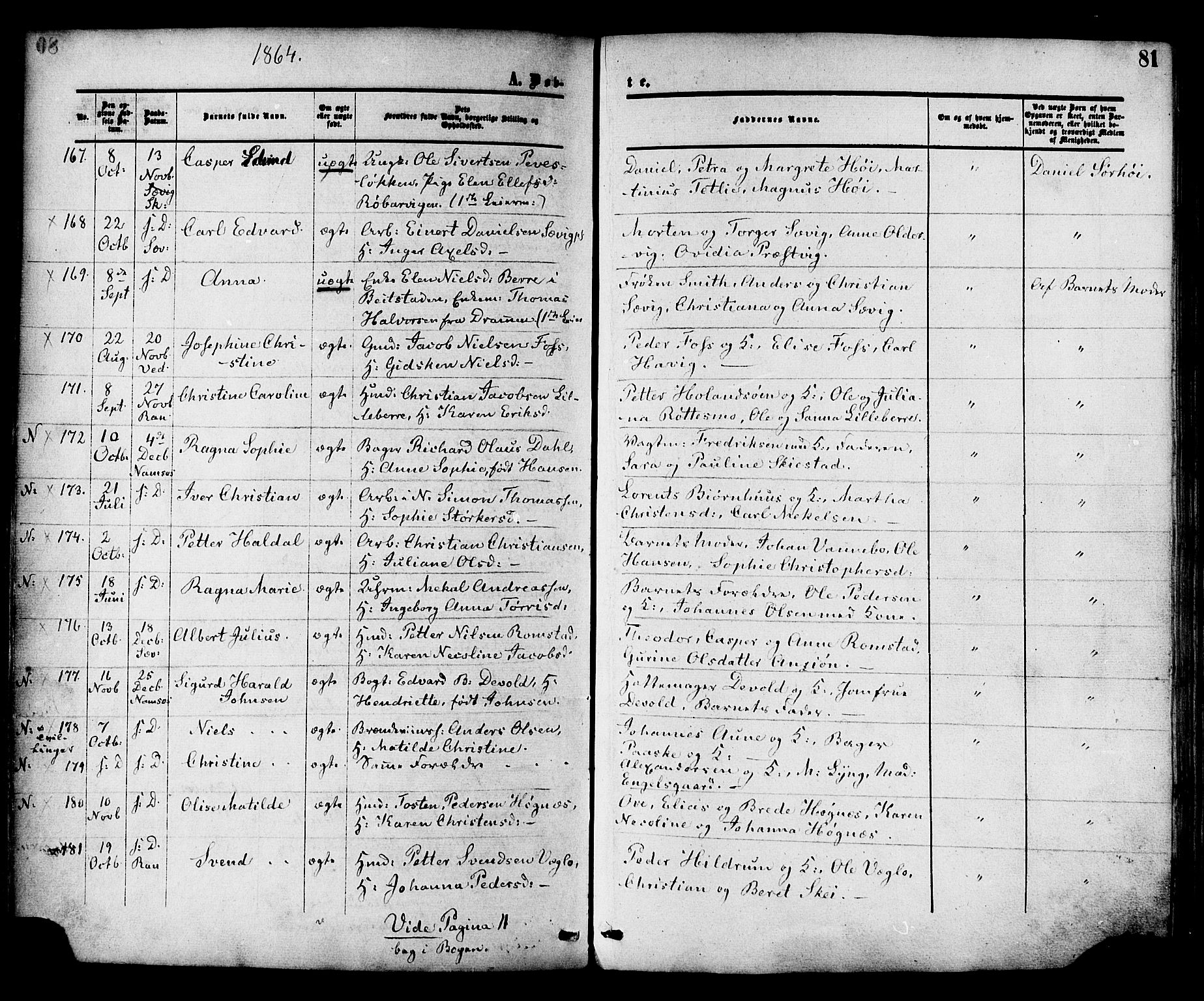 Ministerialprotokoller, klokkerbøker og fødselsregistre - Nord-Trøndelag, SAT/A-1458/764/L0553: Parish register (official) no. 764A08, 1858-1880, p. 81