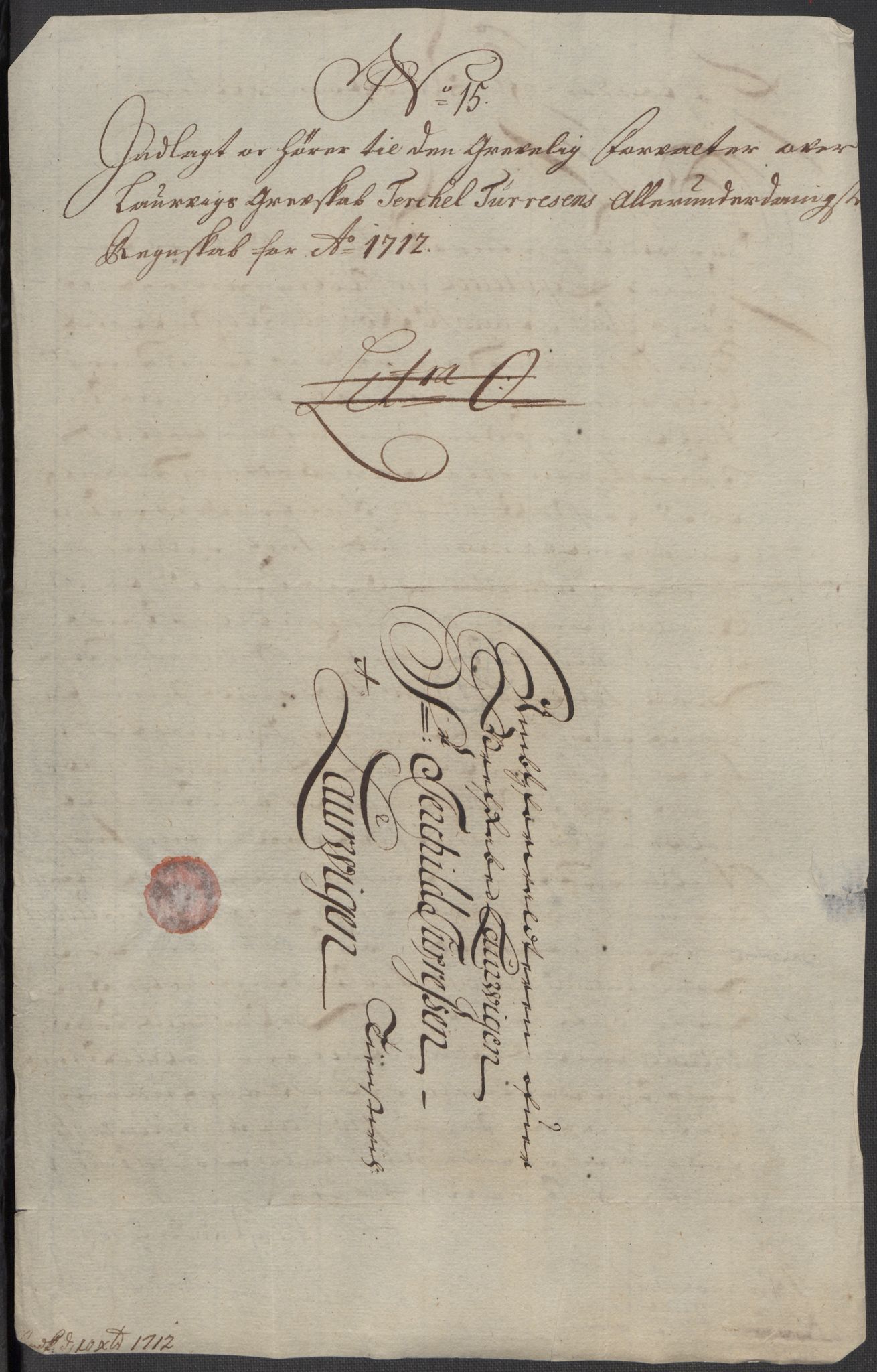 Rentekammeret inntil 1814, Reviderte regnskaper, Fogderegnskap, AV/RA-EA-4092/R33/L1984: Fogderegnskap Larvik grevskap, 1712, p. 215