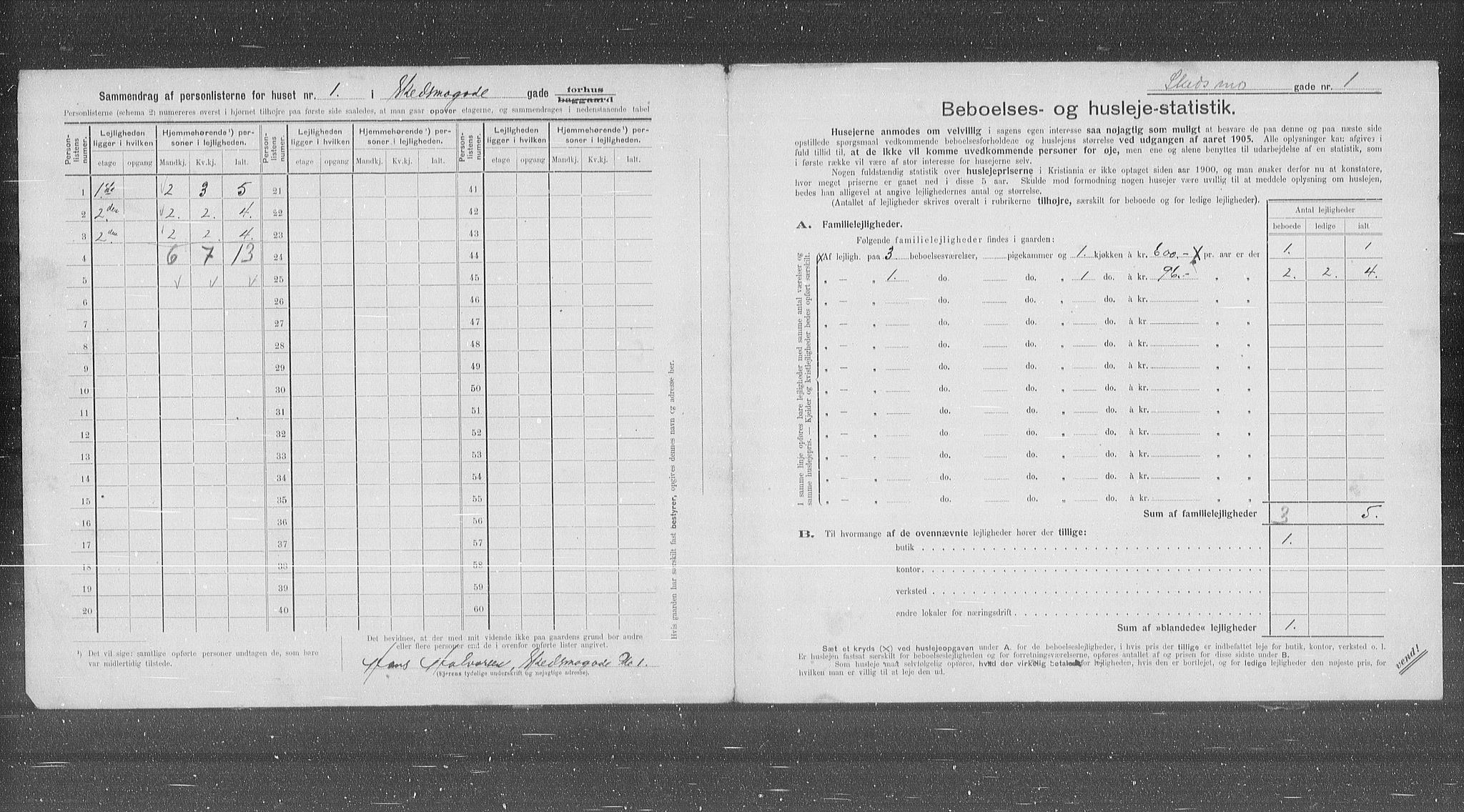 OBA, Municipal Census 1905 for Kristiania, 1905, p. 49410
