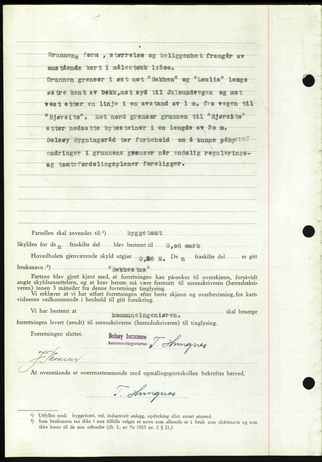 Romsdal sorenskriveri, SAT/A-4149/1/2/2C: Mortgage book no. A22, 1947-1947, Diary no: : 122/1947