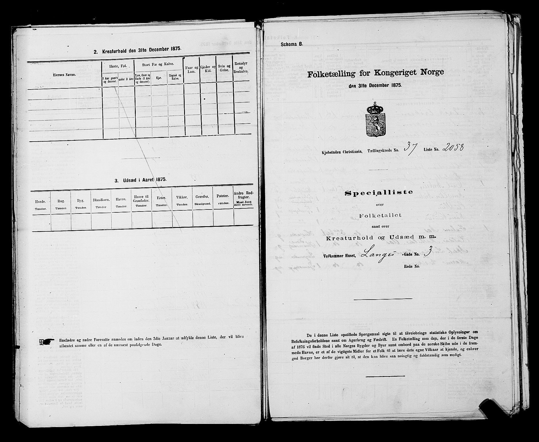 RA, 1875 census for 0301 Kristiania, 1875, p. 5885