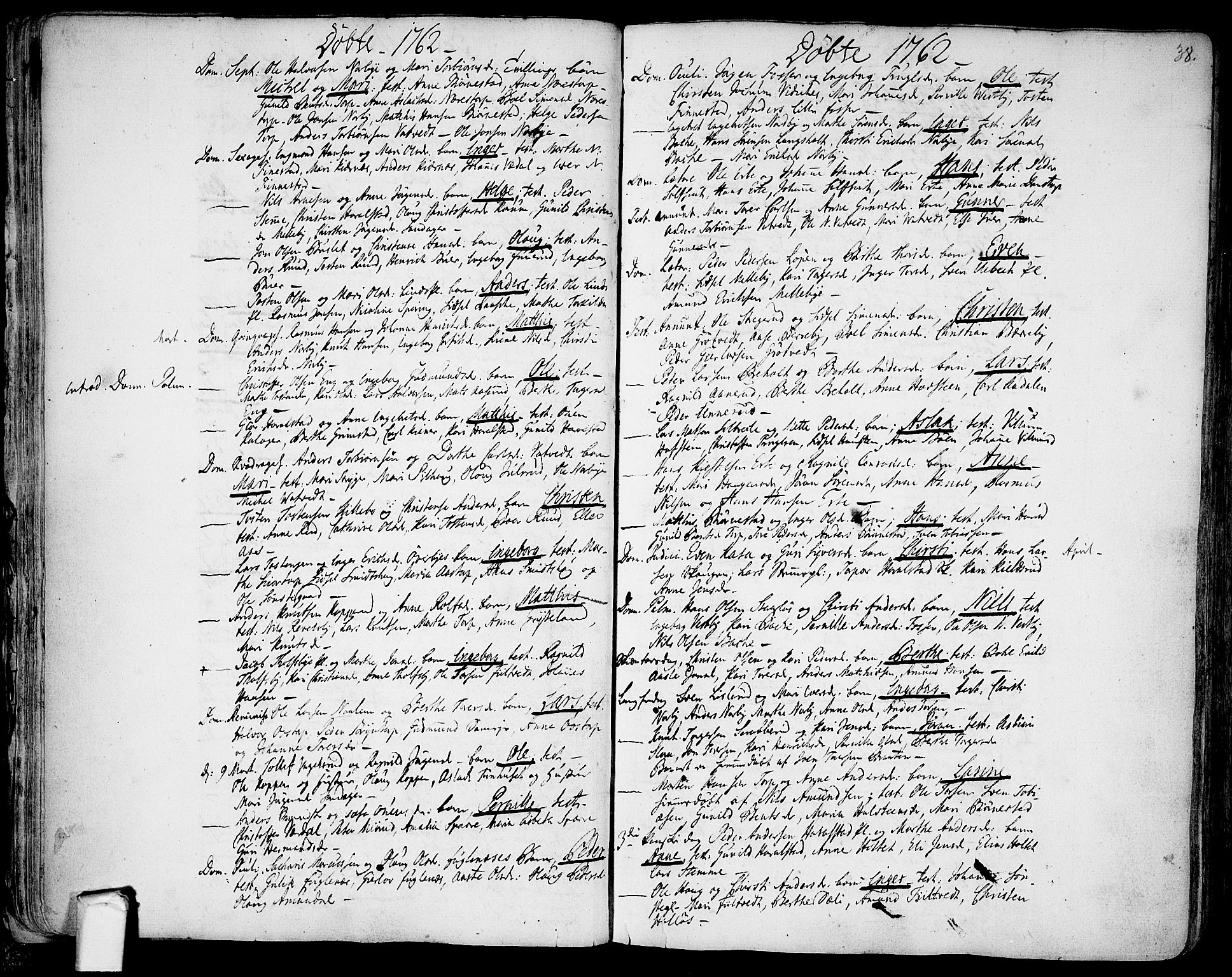 Rakkestad prestekontor Kirkebøker, AV/SAO-A-2008/F/Fa/L0003: Parish register (official) no. I 3, 1752-1777, p. 38