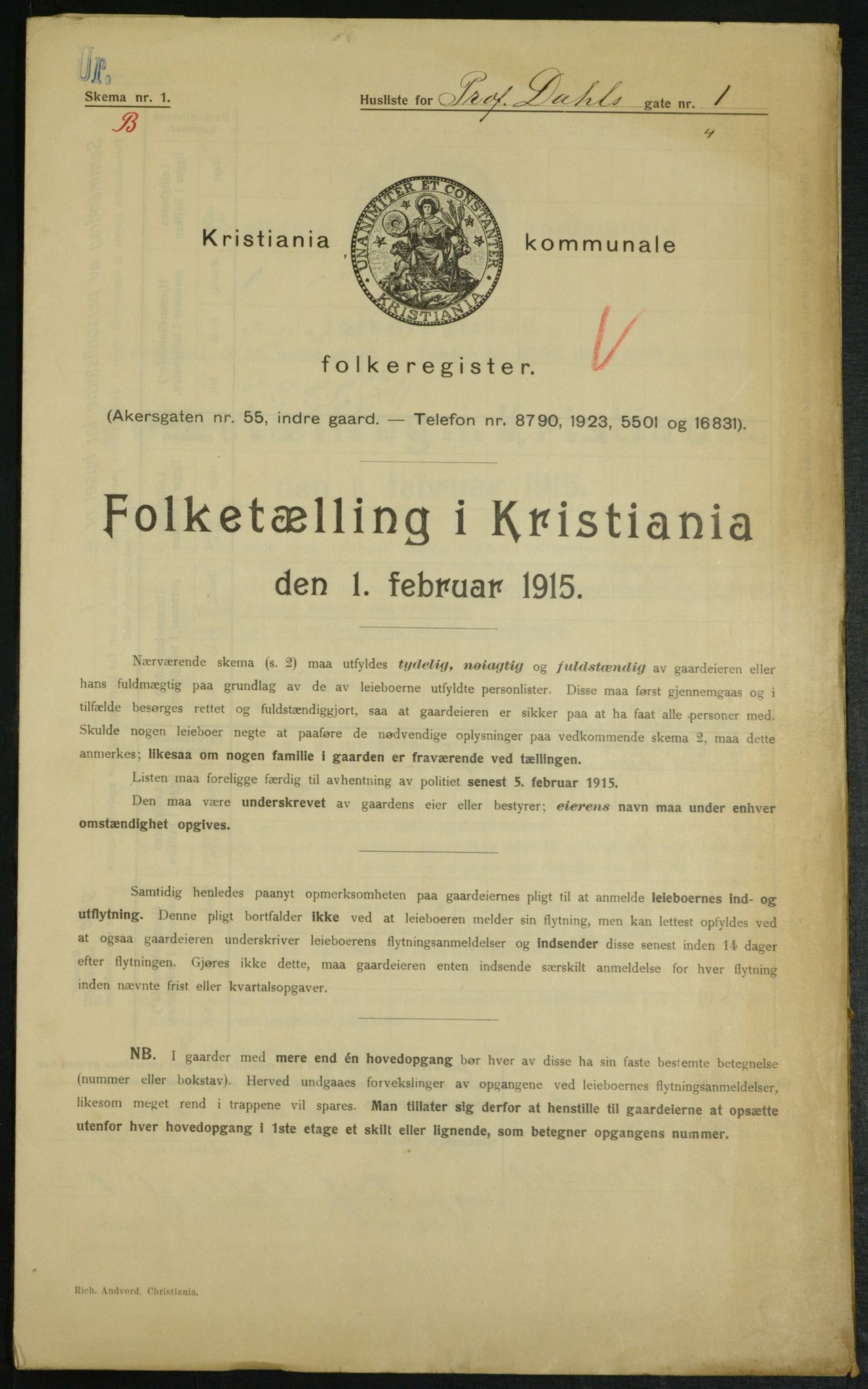 OBA, Municipal Census 1915 for Kristiania, 1915, p. 81062