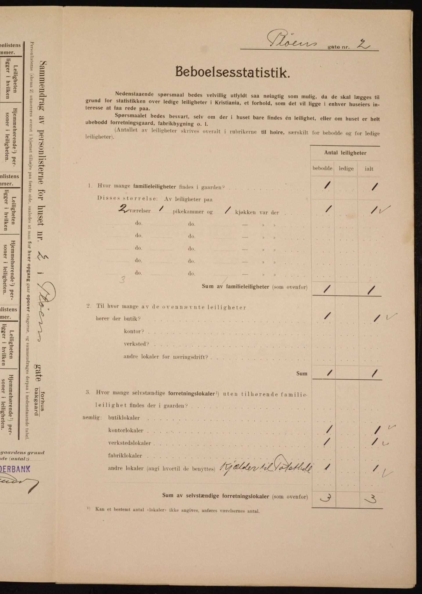 OBA, Municipal Census 1910 for Kristiania, 1910, p. 77621