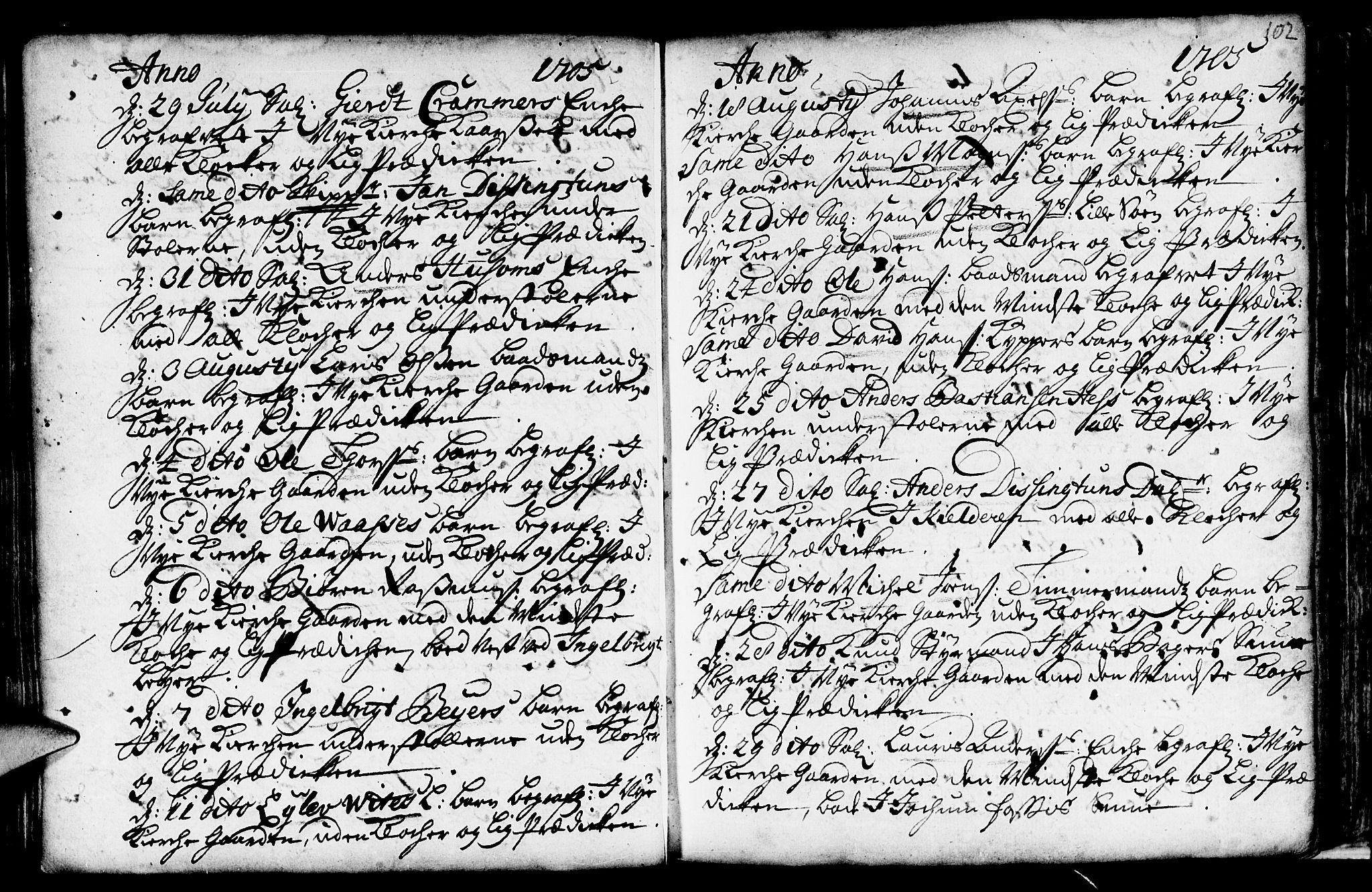 Nykirken Sokneprestembete, AV/SAB-A-77101/H/Haa/L0009: Parish register (official) no. A 9, 1689-1759, p. 102