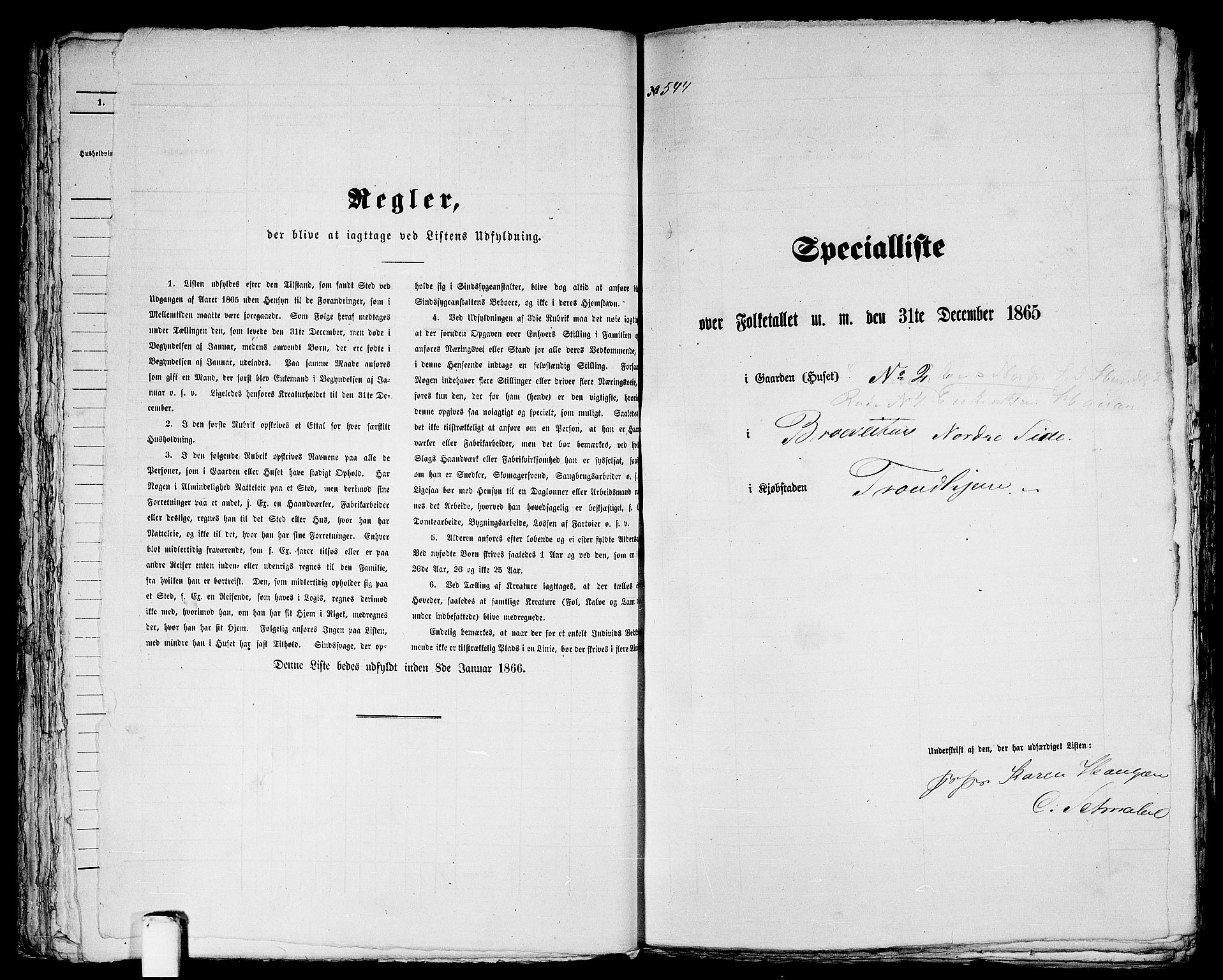 RA, 1865 census for Trondheim, 1865, p. 1136